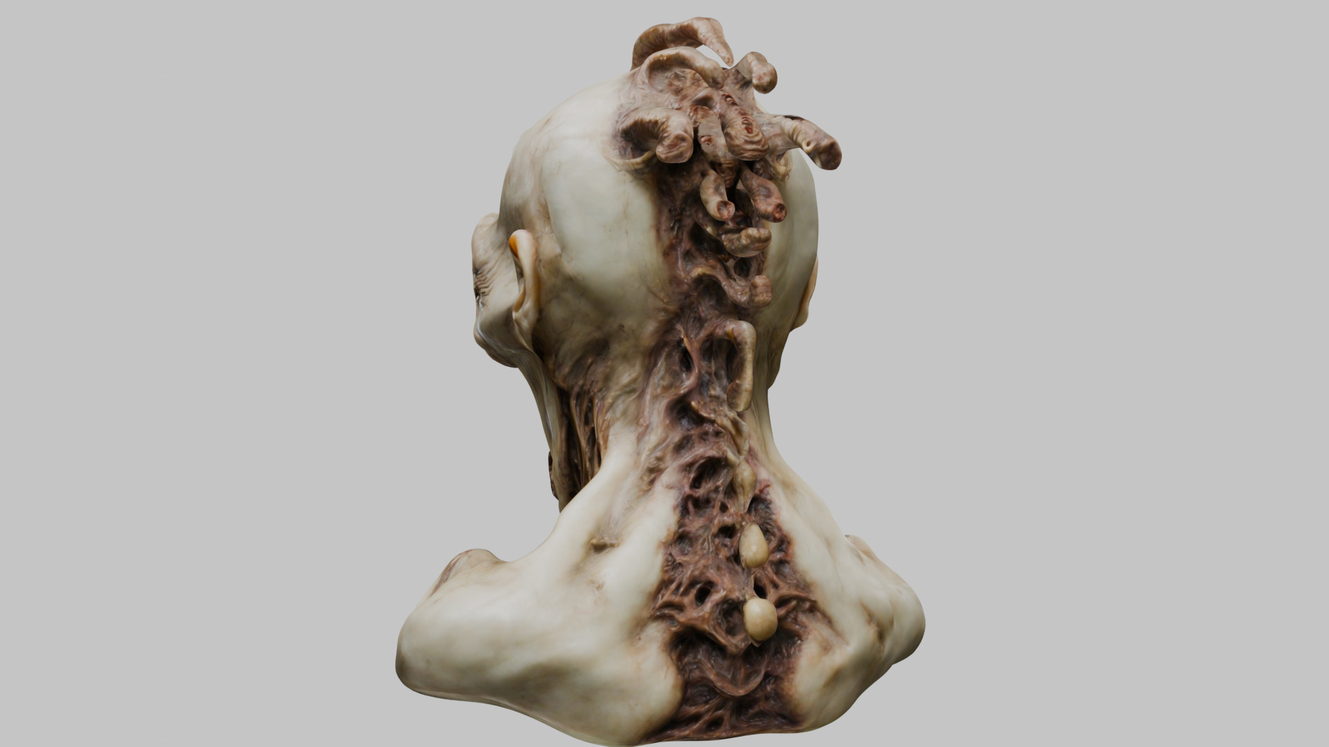 Humanoid Creature Bust 3D Model Low-poly 3D model_1