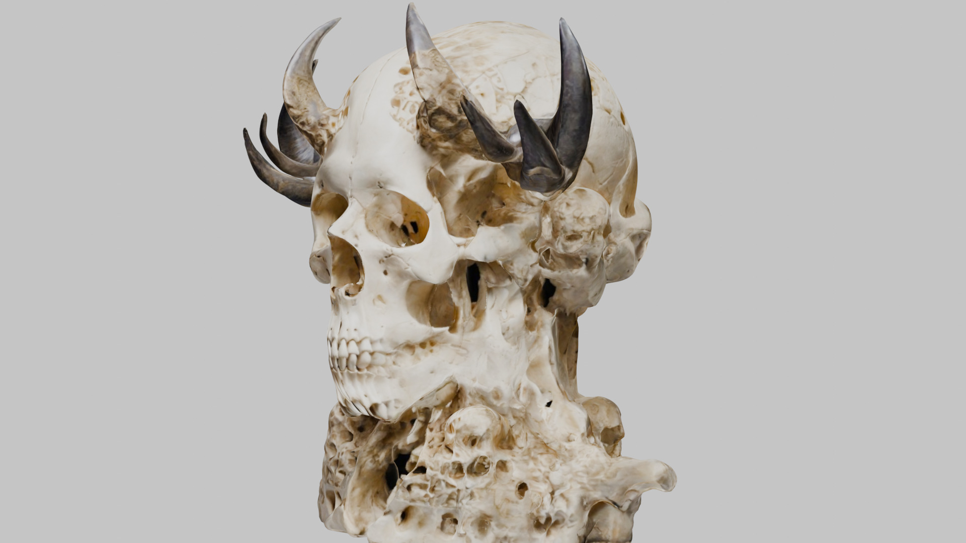Demon Skull Throne - Gothic 3D Model Low-poly 3D model_11