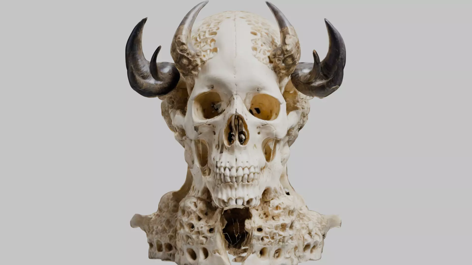 Demon Skull Throne - Gothic 3D Model Low-poly 3D model_0