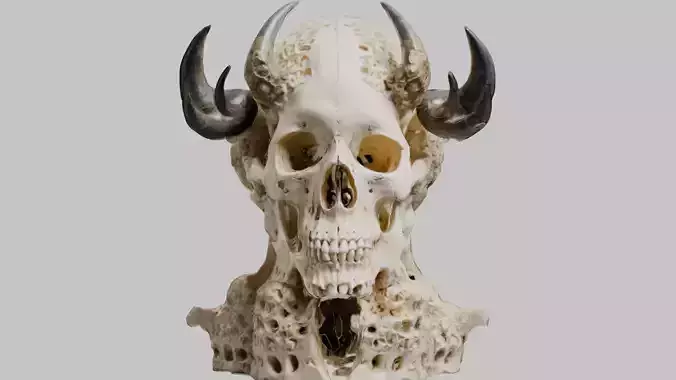 Demon Skull Throne - Gothic 3D Model