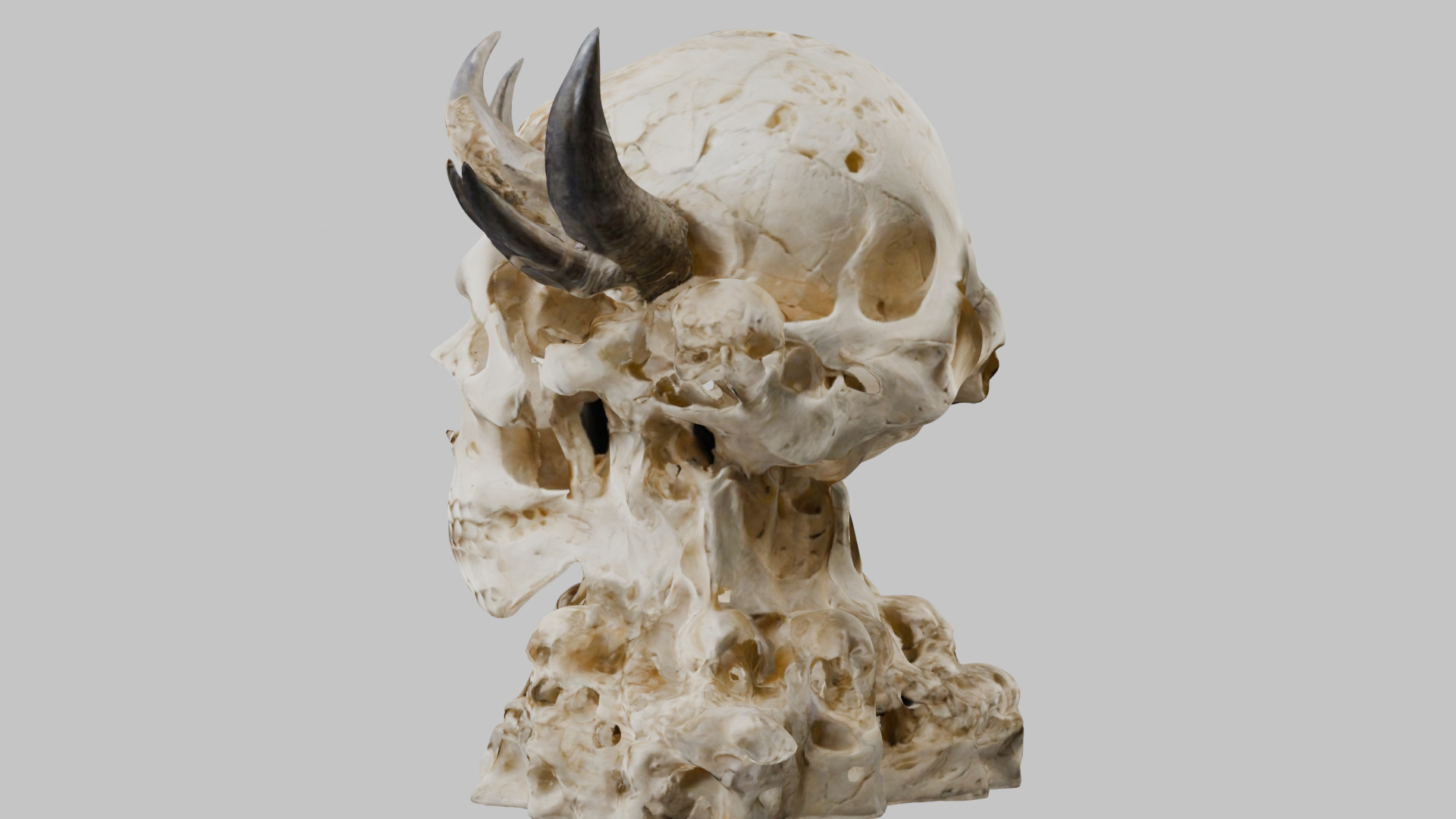 Demon Skull Throne - Gothic 3D Model Low-poly 3D model_10