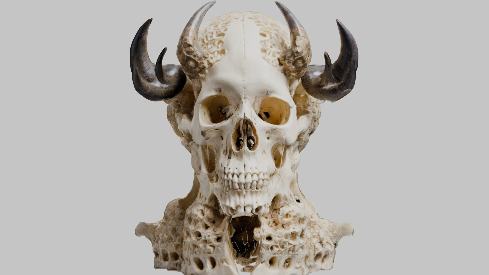 Demon Skull Throne - Gothic 3D Model Low-poly 3D model_2