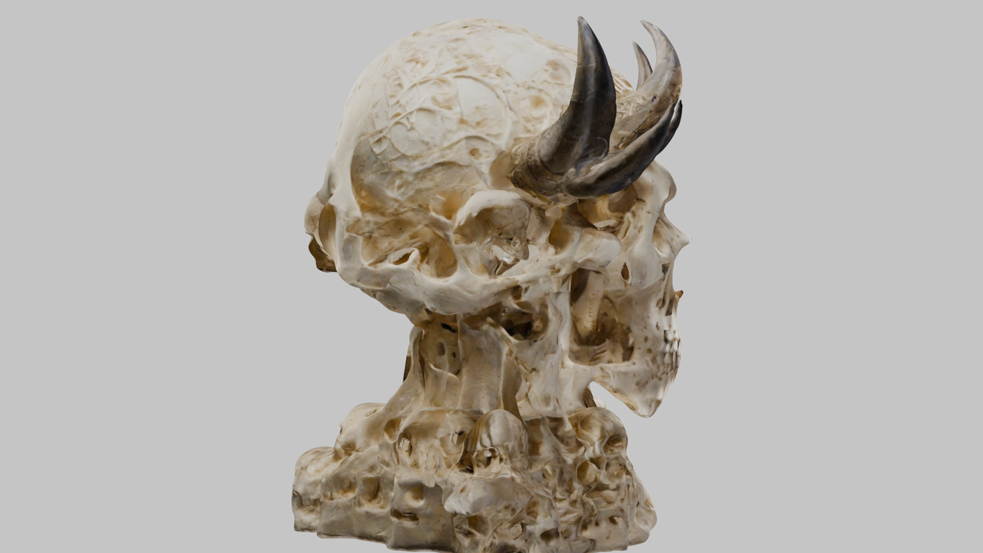 Demon Skull Throne - Gothic 3D Model Low-poly 3D model_21