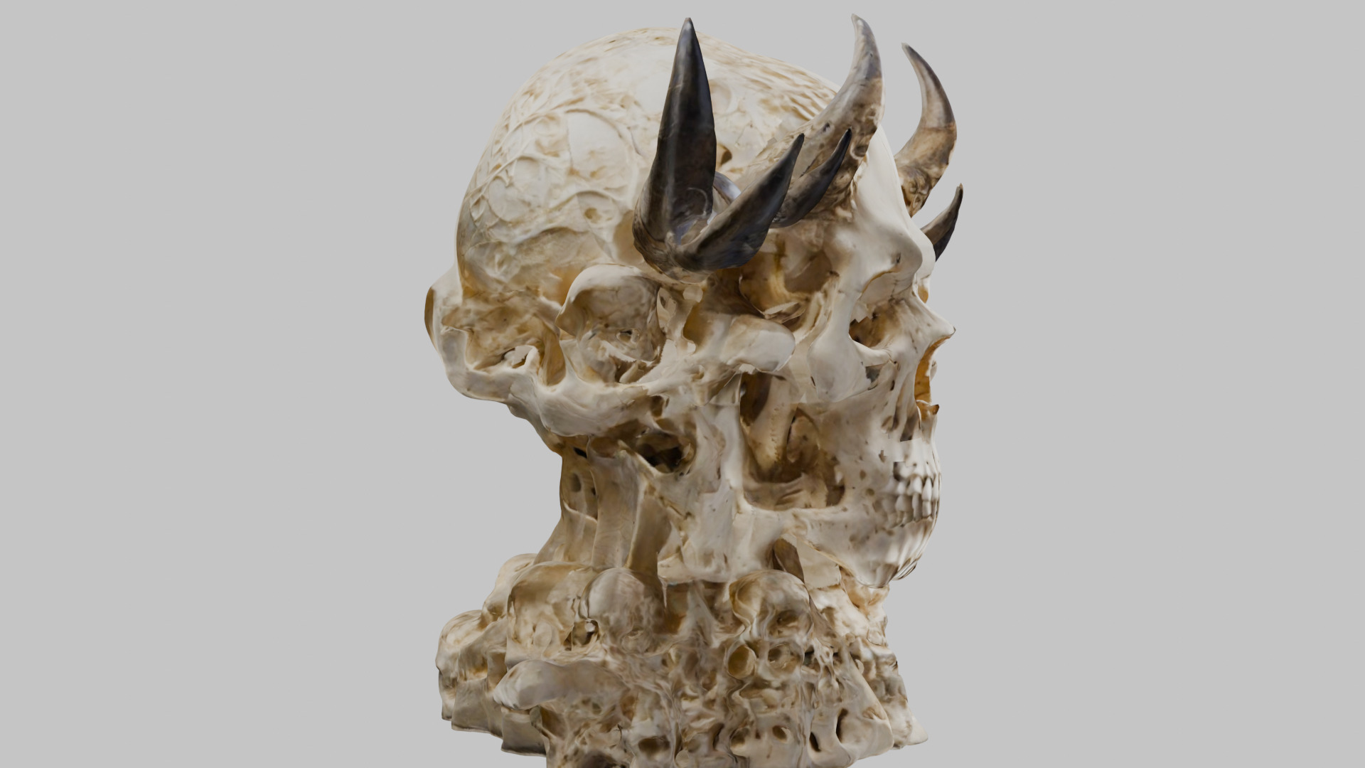 Demon Skull Throne - Gothic 3D Model Low-poly 3D model_19