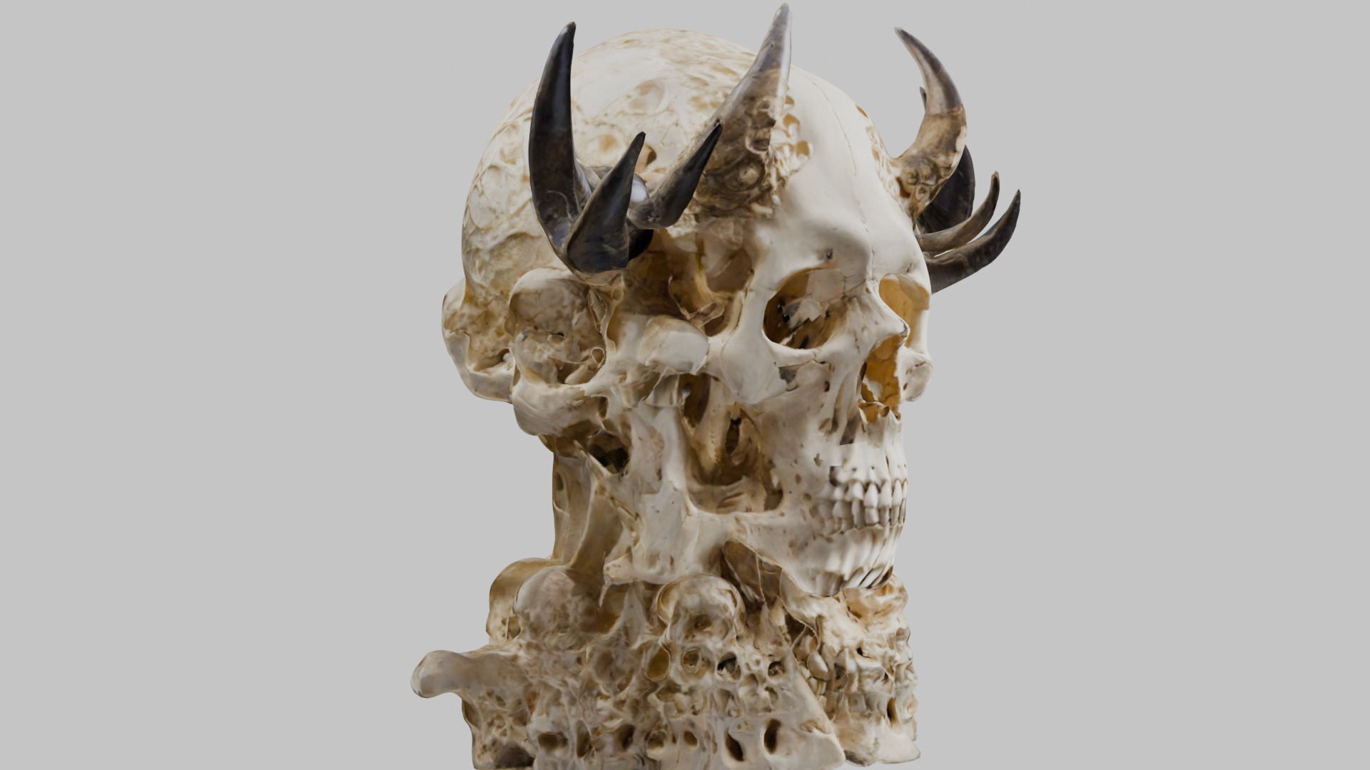 Demon Skull Throne - Gothic 3D Model Low-poly 3D model_17