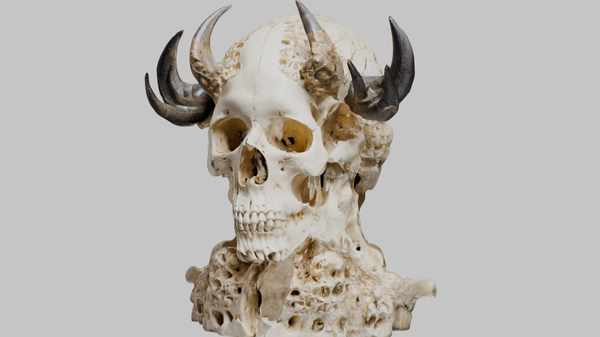 Demon Skull Throne - Gothic 3D Model Low-poly 3D model_16