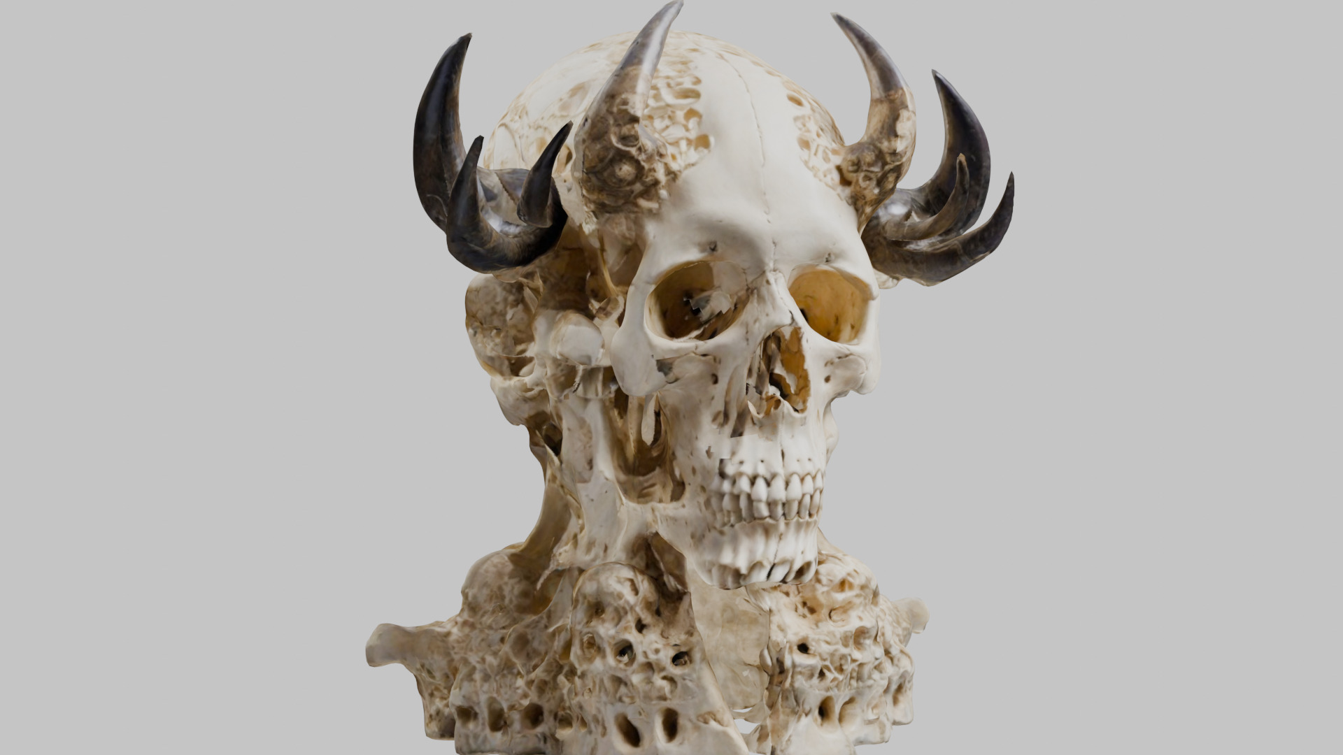 Demon Skull Throne - Gothic 3D Model Low-poly 3D model_18