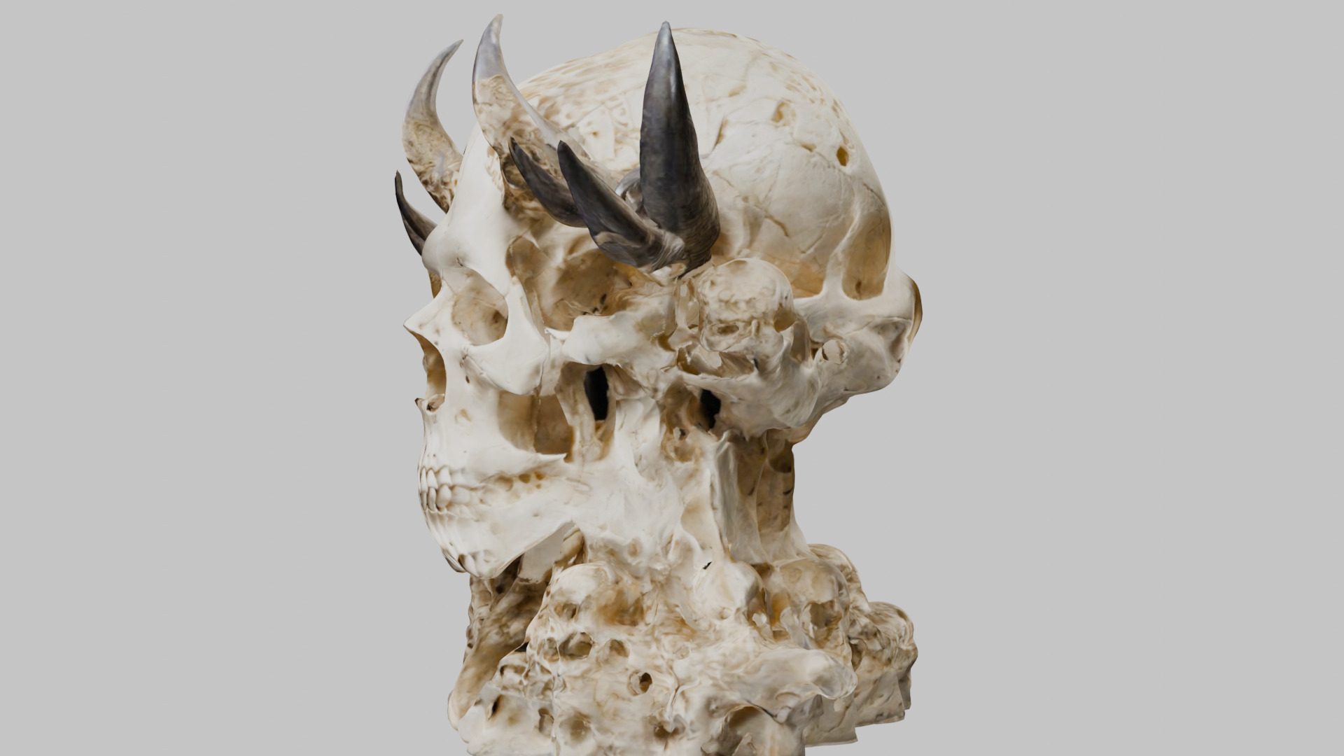 Demon Skull Throne - Gothic 3D Model Low-poly 3D model_9