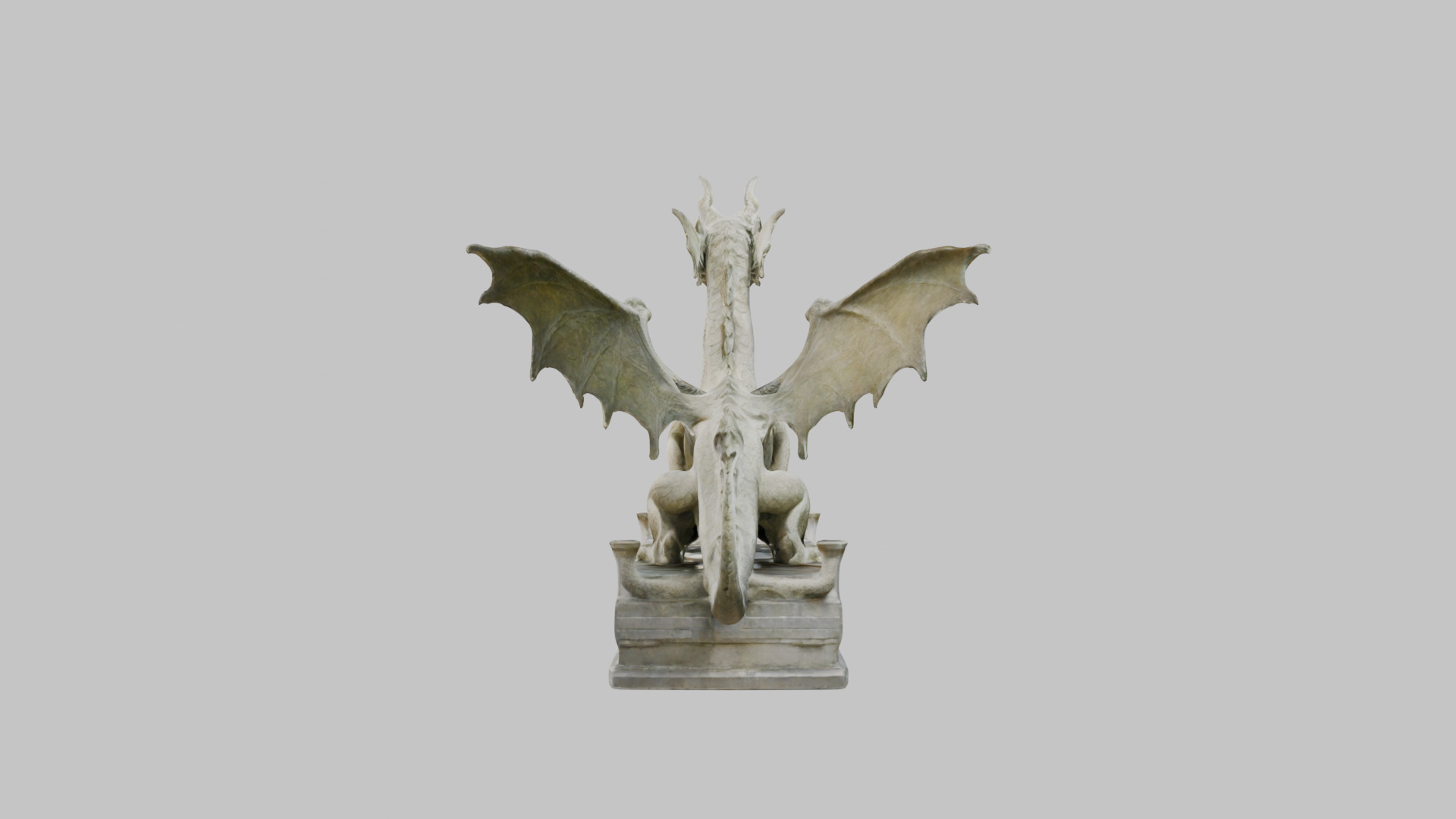 Stone Dragon Statue - Fantasy Garden Decor 3D Model Low-poly 3D model_31