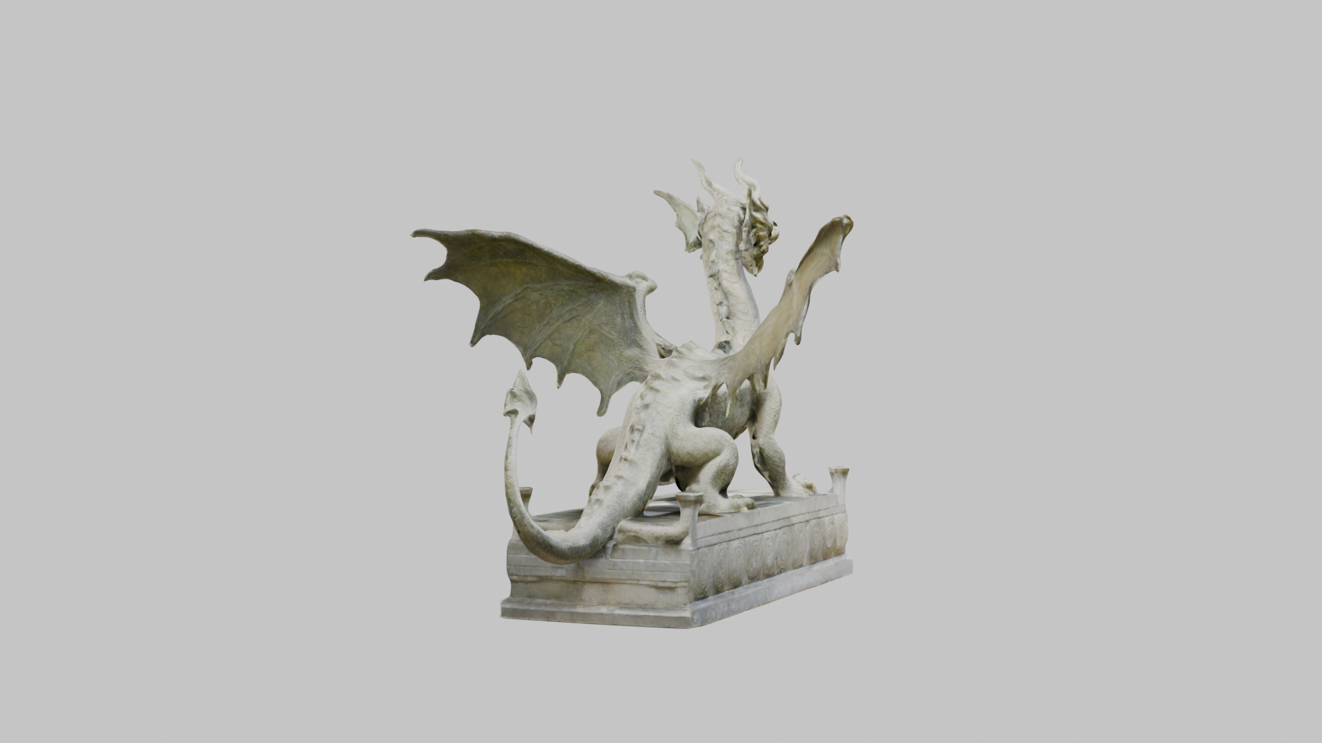 Stone Dragon Statue - Fantasy Garden Decor 3D Model Low-poly 3D model_30