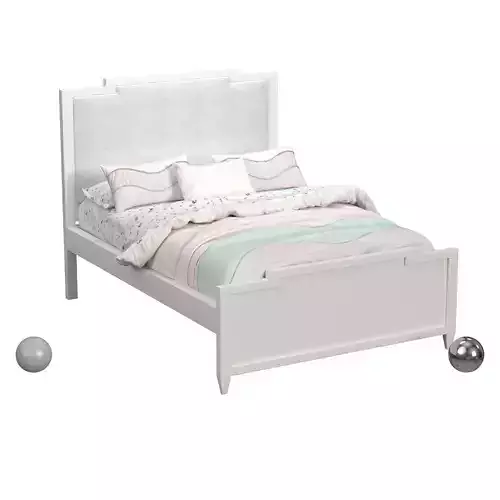 Twin Upholstered Panel Bed  My Home Furnishings 3D model