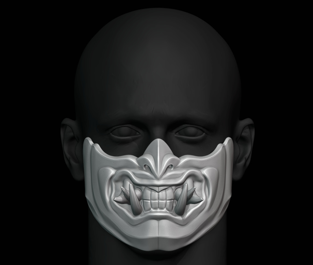Samurai Mask For 3d Print 3D print model_1