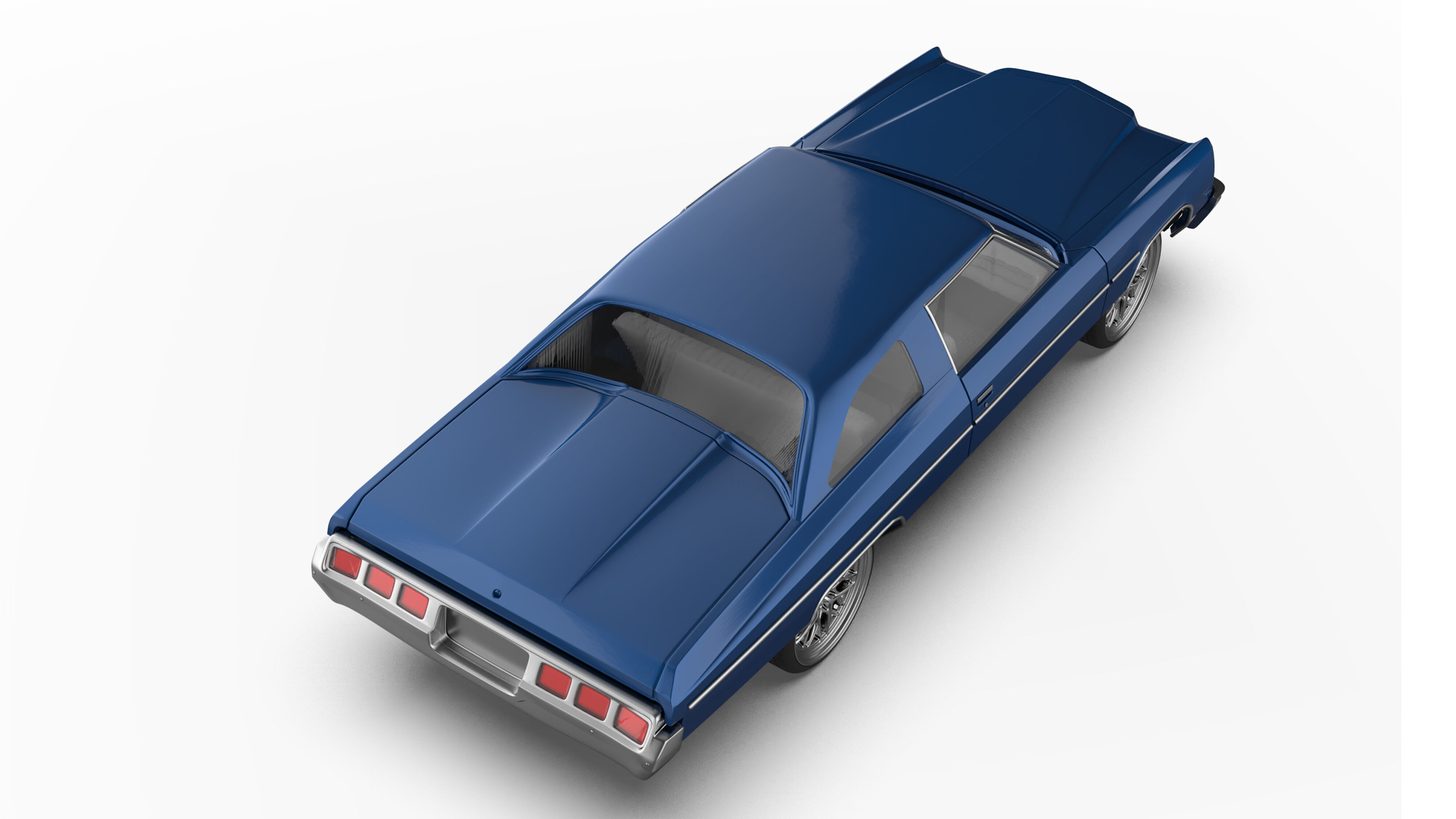 Chevy Impala 2 door two vers of Donk and Lowride wheels 3D print model_10