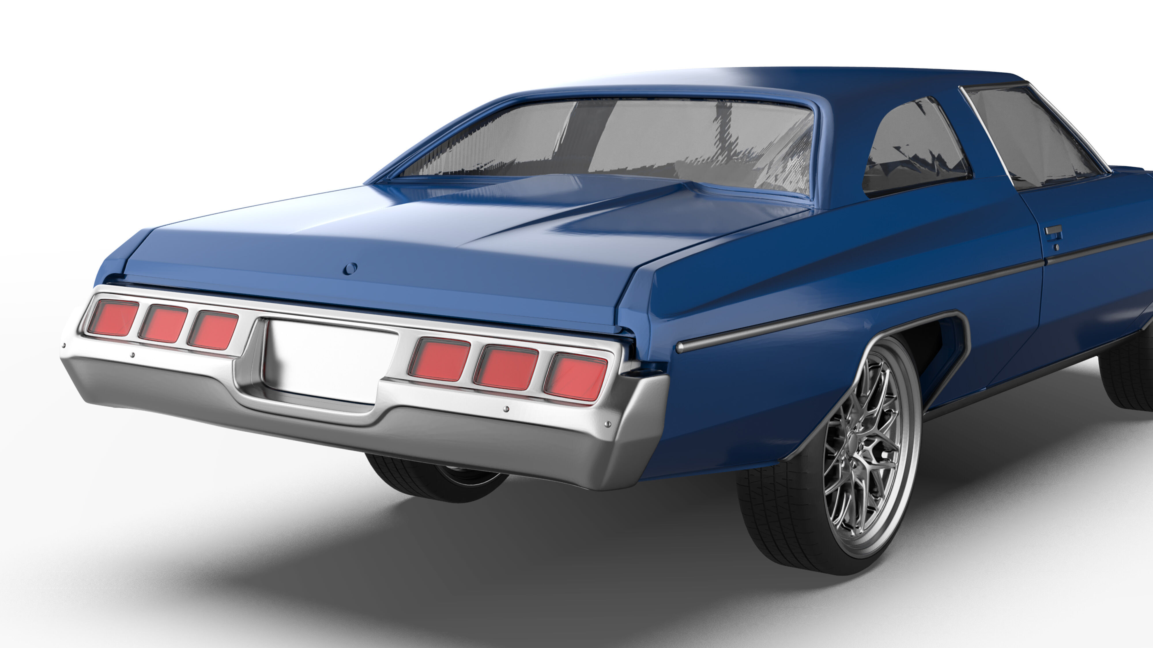 Chevy Impala 2 door two vers of Donk and Lowride wheels 3D print model_11
