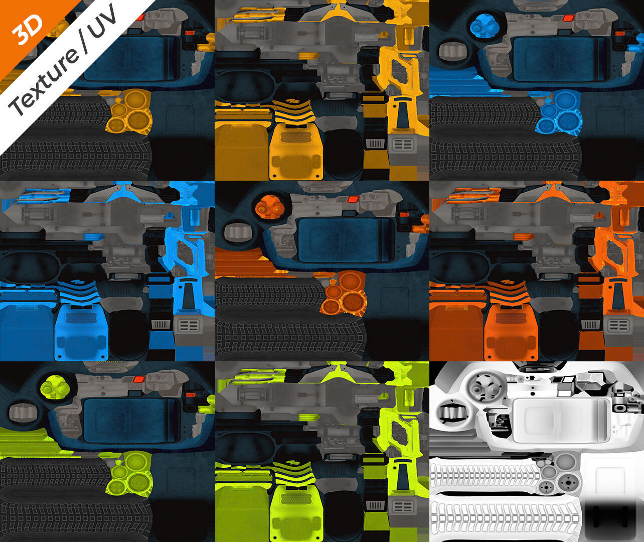 Ride on Mower Low-poly 3D model_14