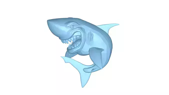 Shark Cartoon 3D Printable Model STL OBJ