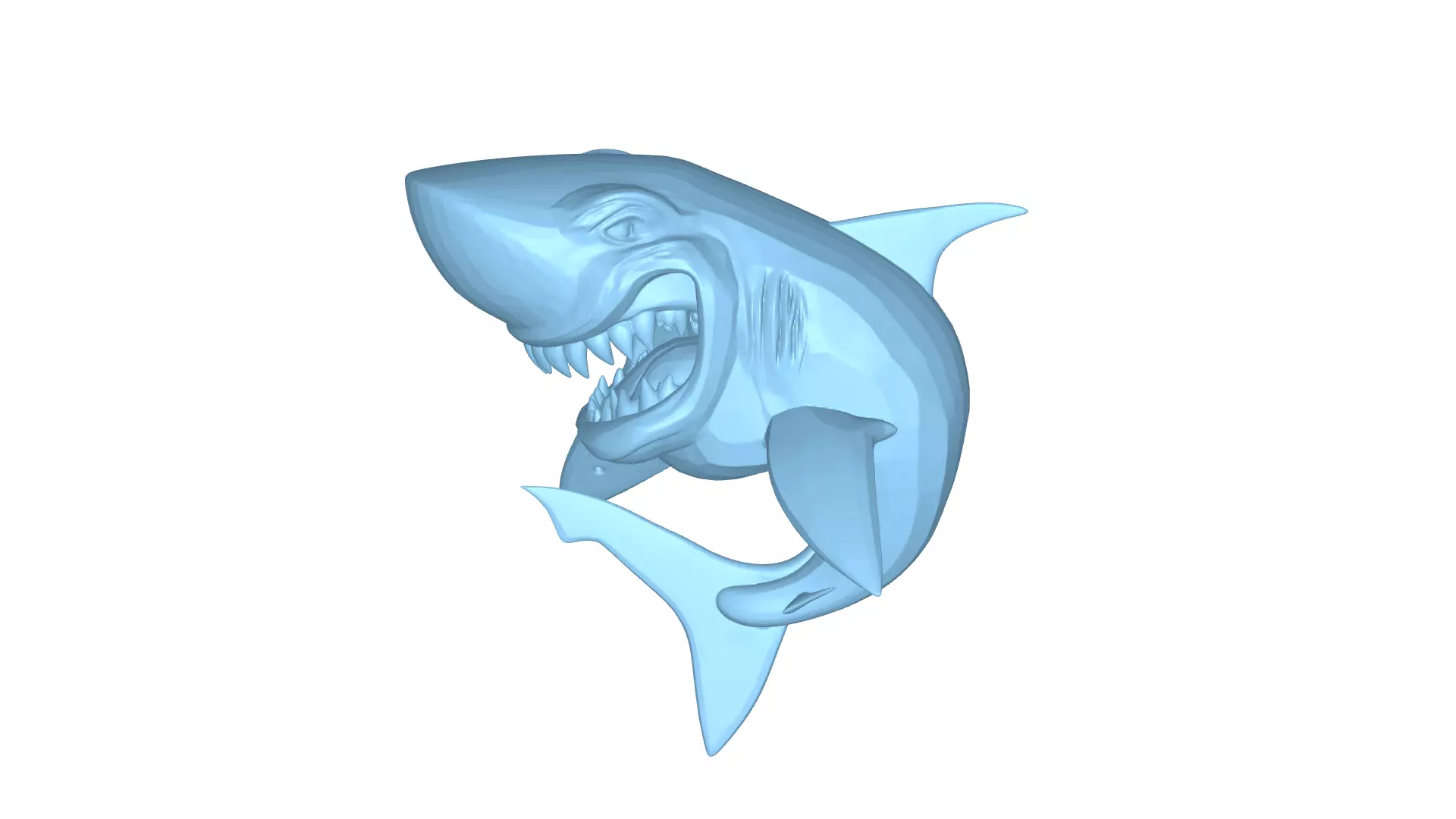 Shark Cartoon 3D Printable Model STL OBJ 3D print model