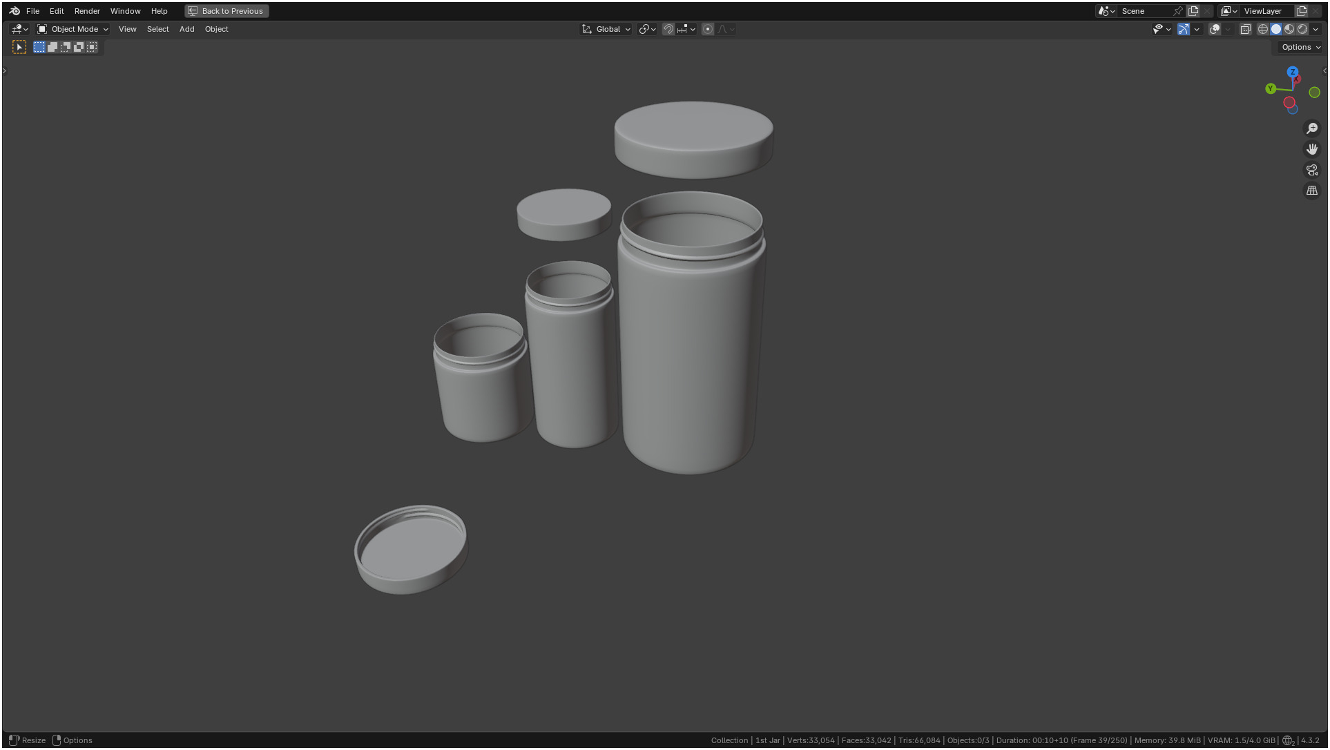 Clear plastic container jar 3D model_5