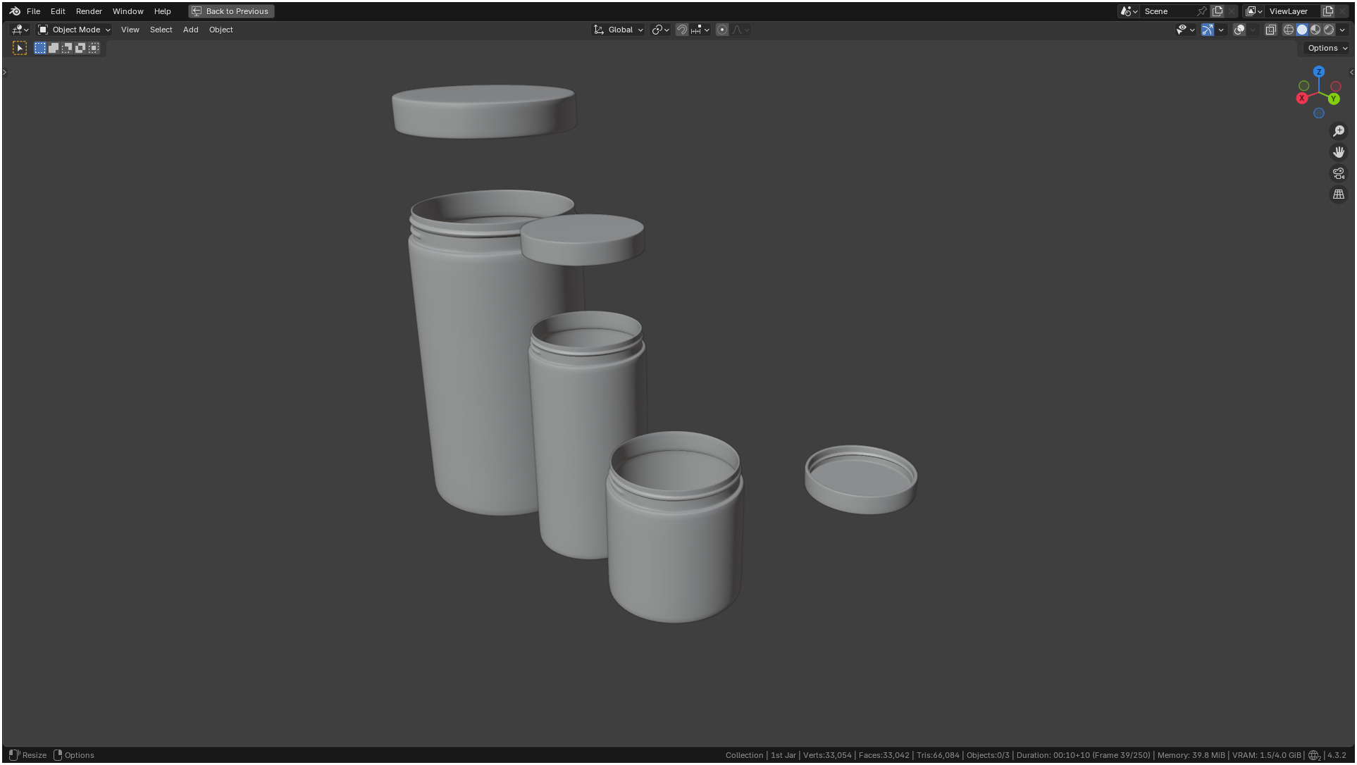 Clear plastic container jar 3D model_2