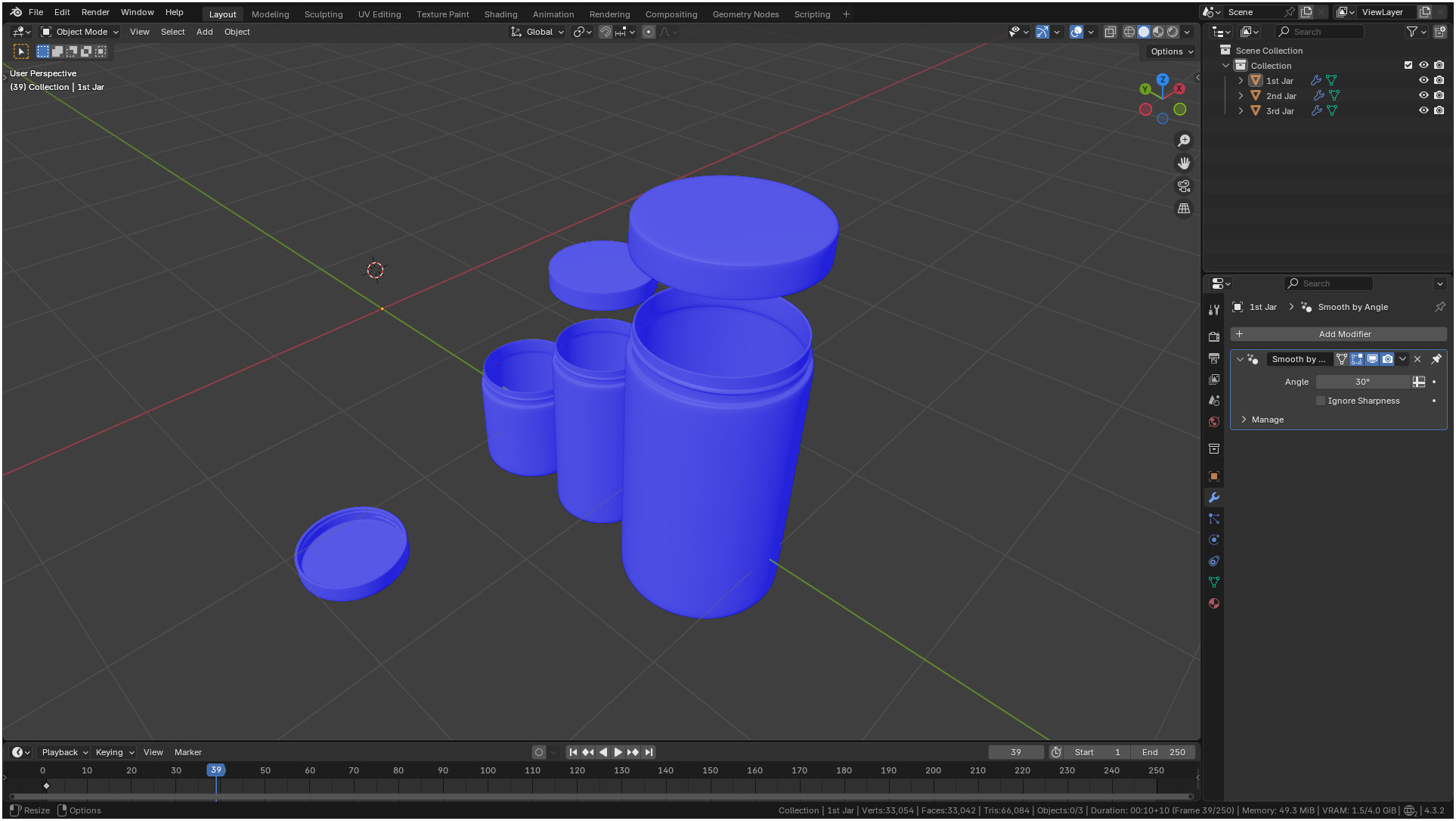 Clear plastic container jar 3D model_27