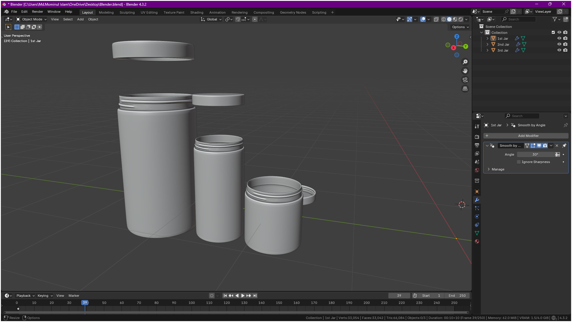 Clear plastic container jar 3D model_43