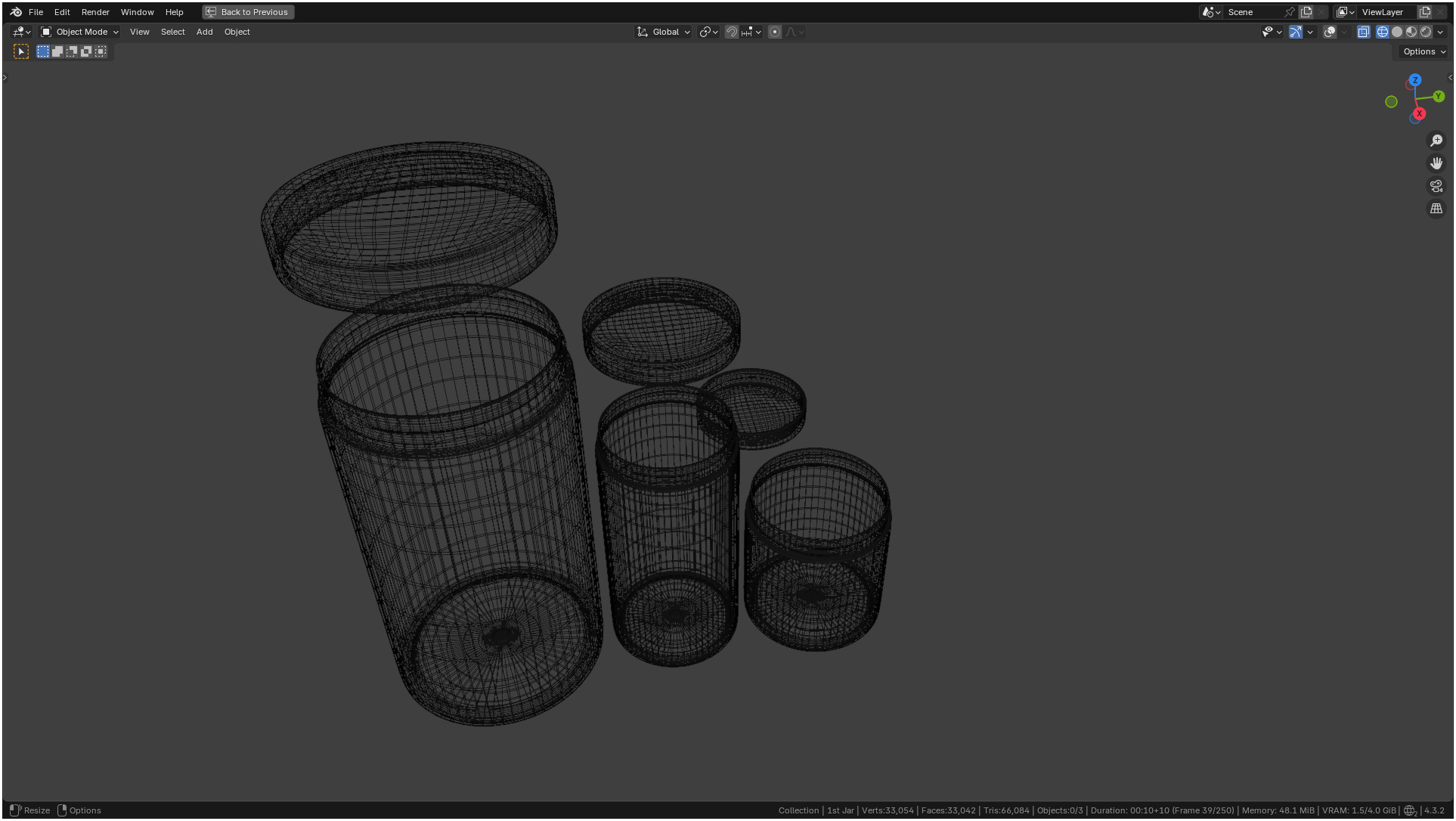 Clear plastic container jar 3D model_16