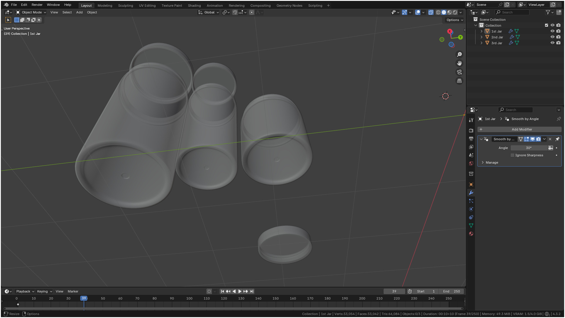 Clear plastic container jar 3D model_35