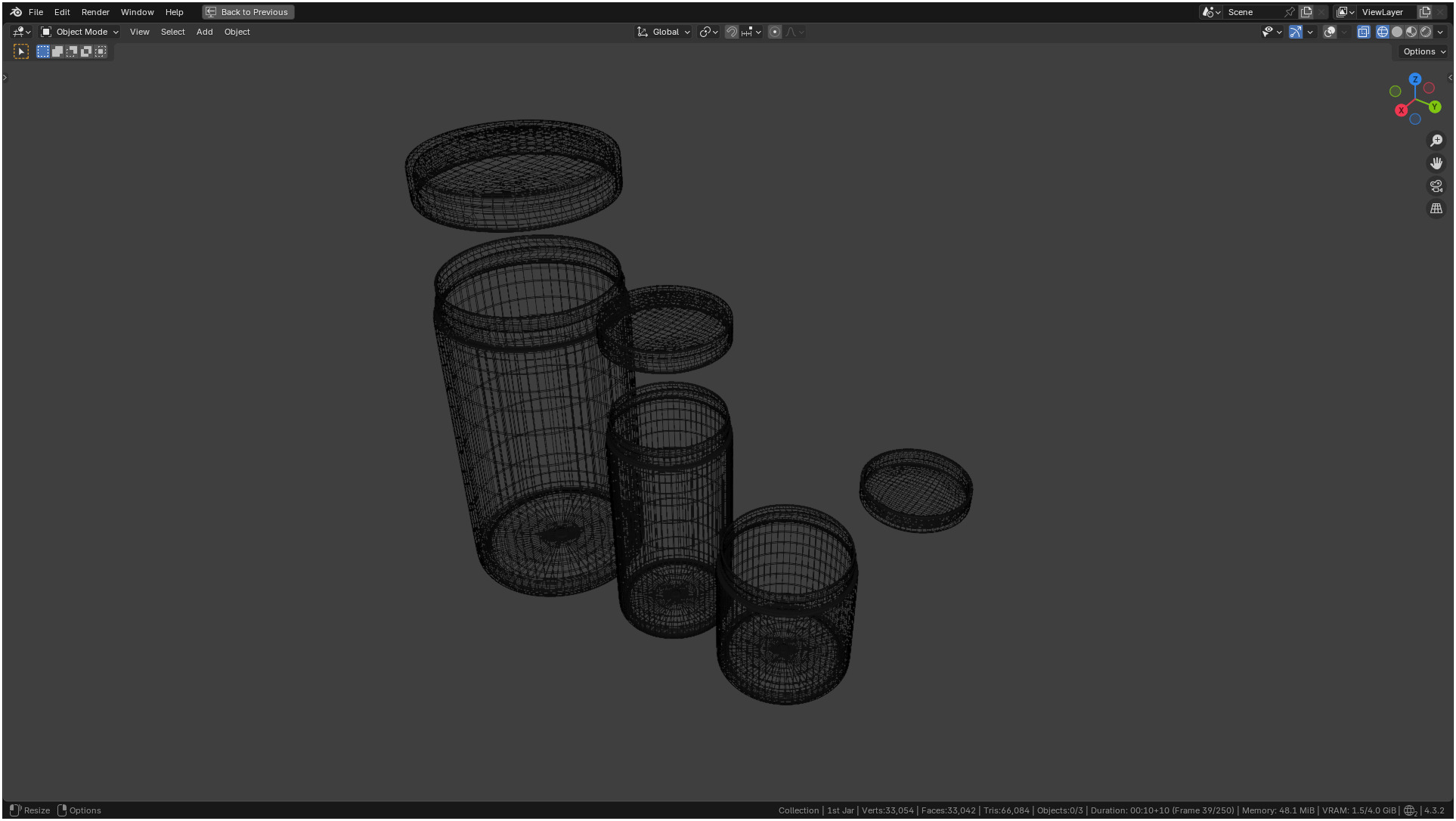 Clear plastic container jar 3D model_12