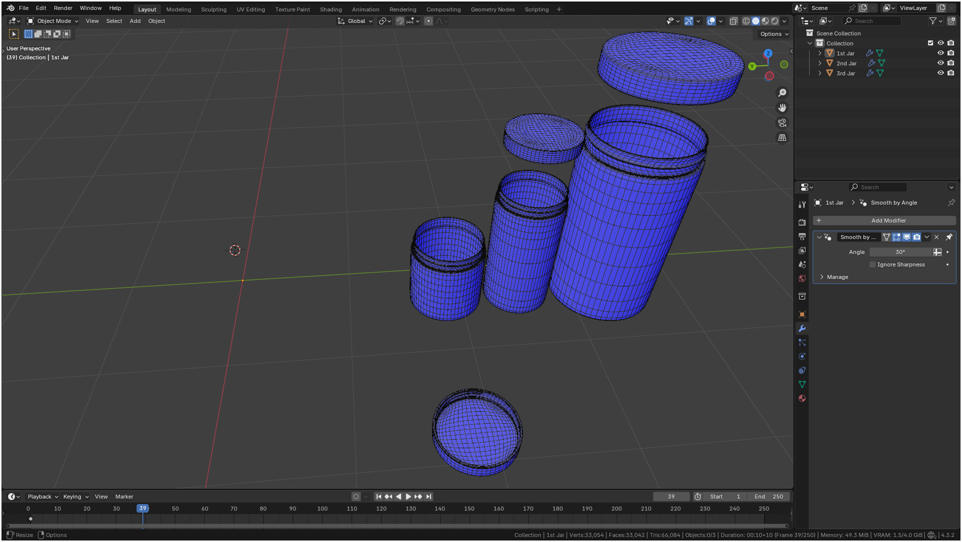 Clear plastic container jar 3D model_25