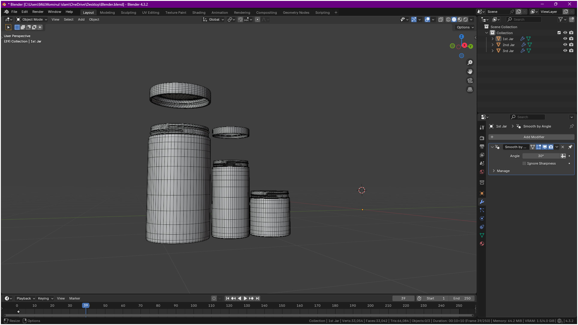 Clear plastic container jar 3D model_52