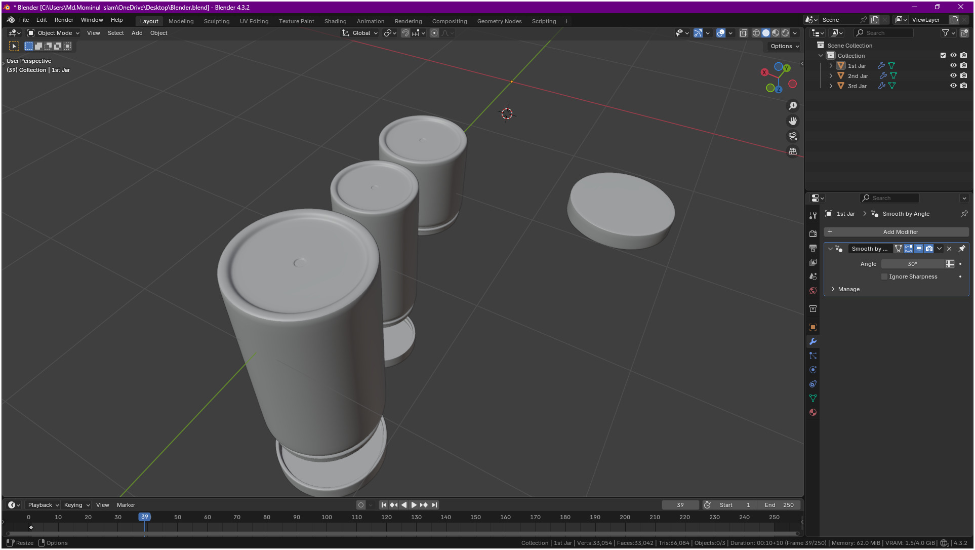 Clear plastic container jar 3D model_41