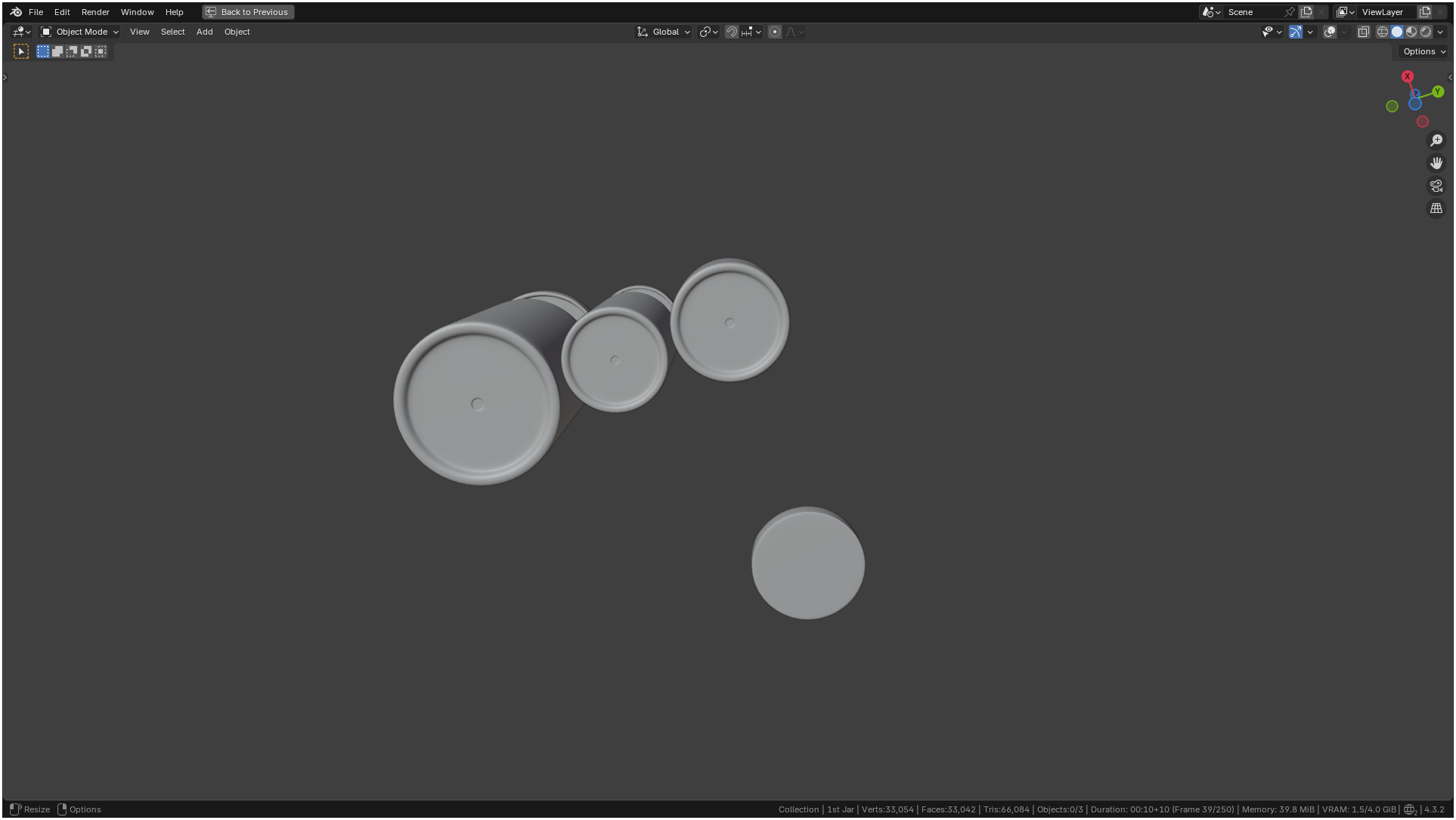 Clear plastic container jar 3D model_7