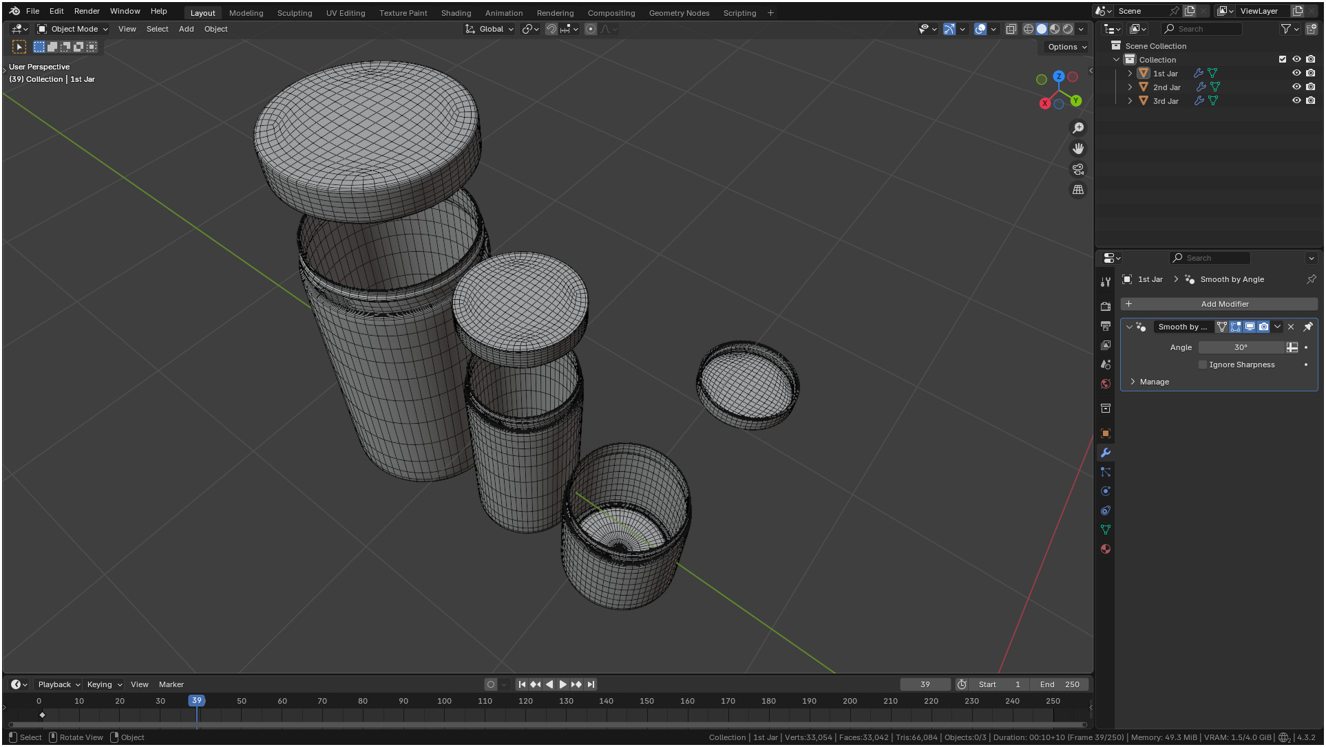Clear plastic container jar 3D model_19