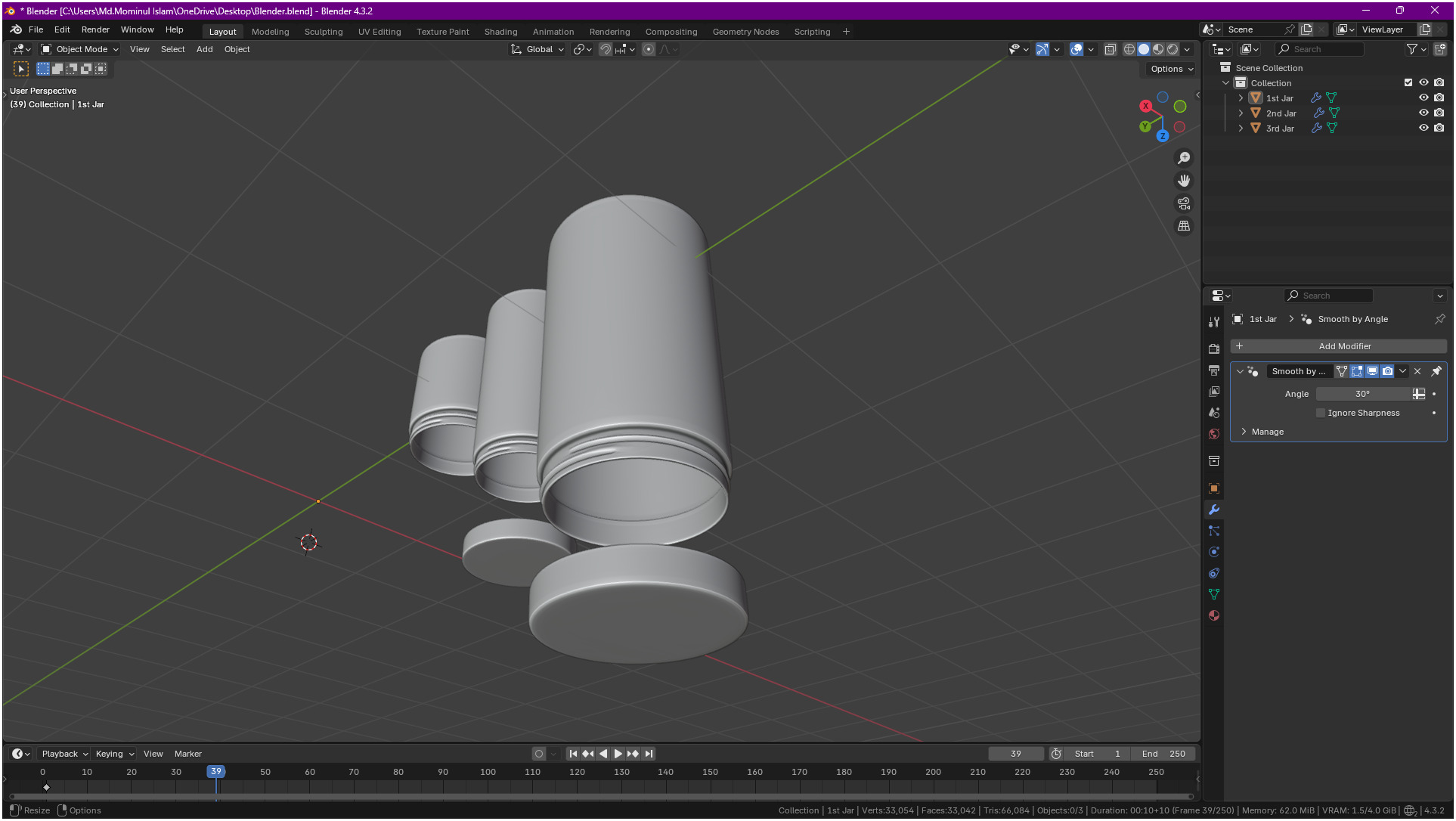 Clear plastic container jar 3D model_46