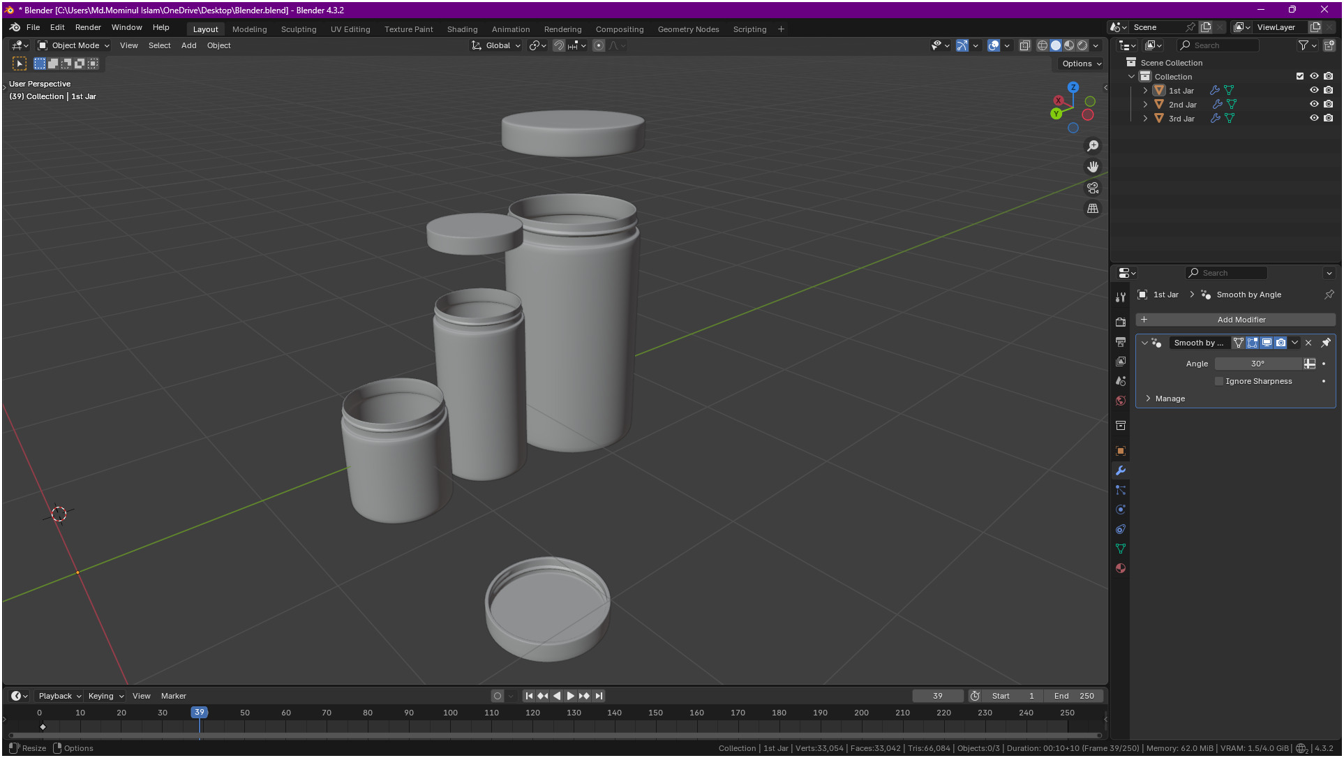 Clear plastic container jar 3D model_39