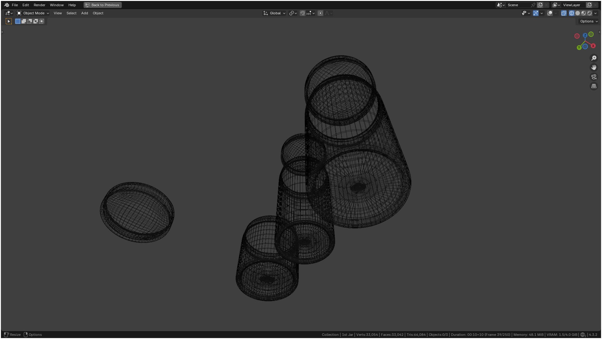 Clear plastic container jar 3D model_15
