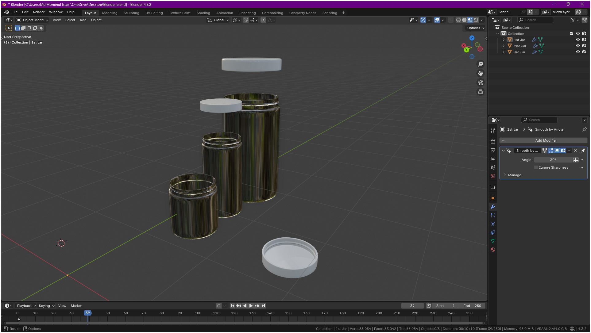 Clear plastic container jar 3D model_47