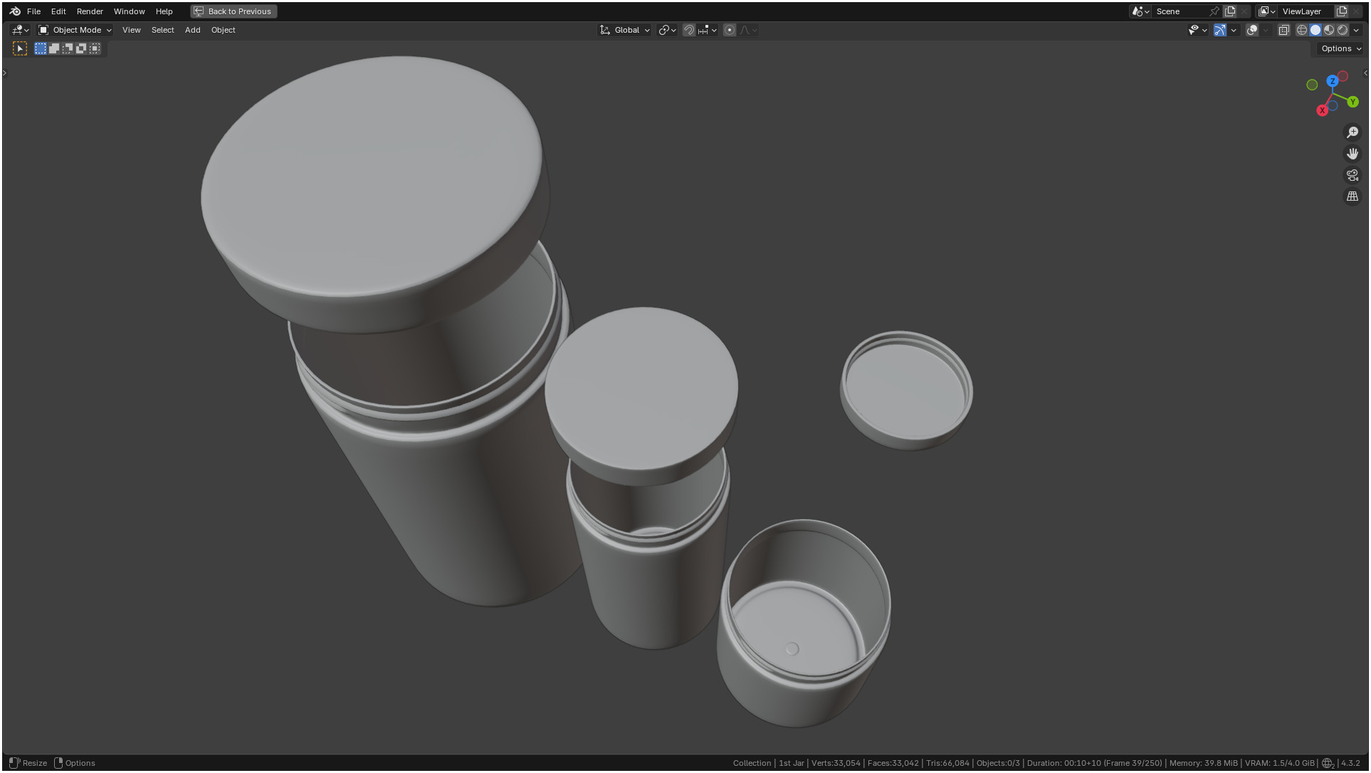 Clear plastic container jar 3D model_10