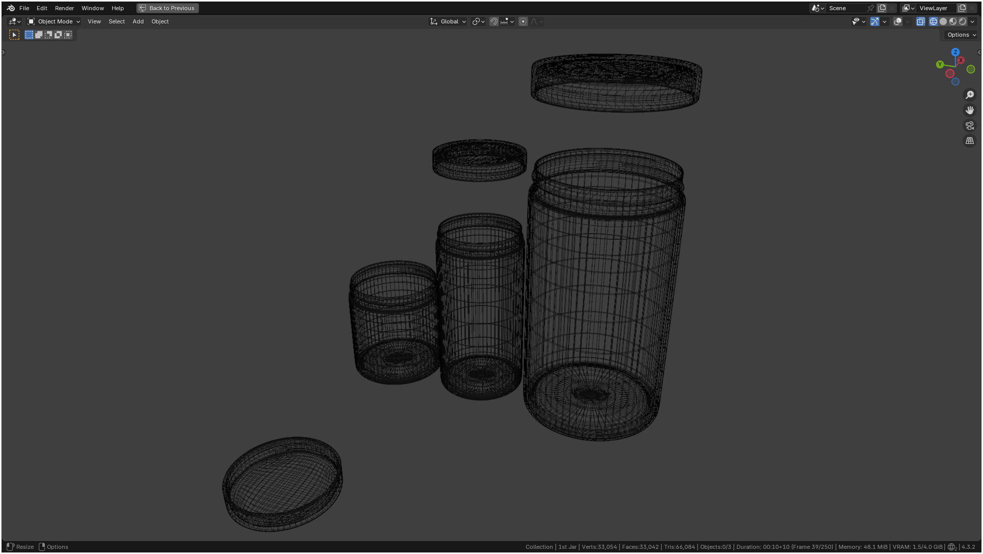 Clear plastic container jar 3D model_14