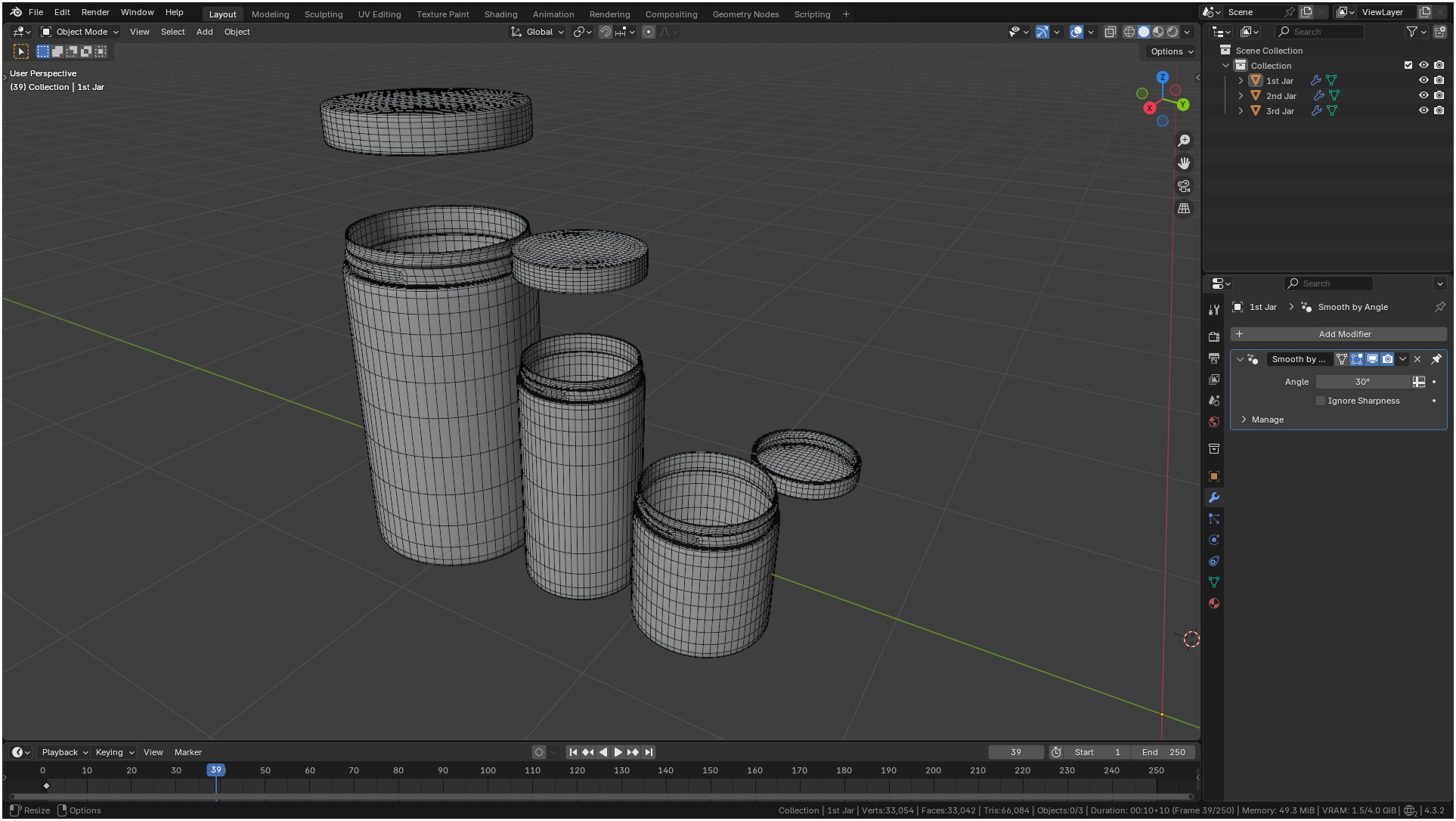 Clear plastic container jar 3D model_18