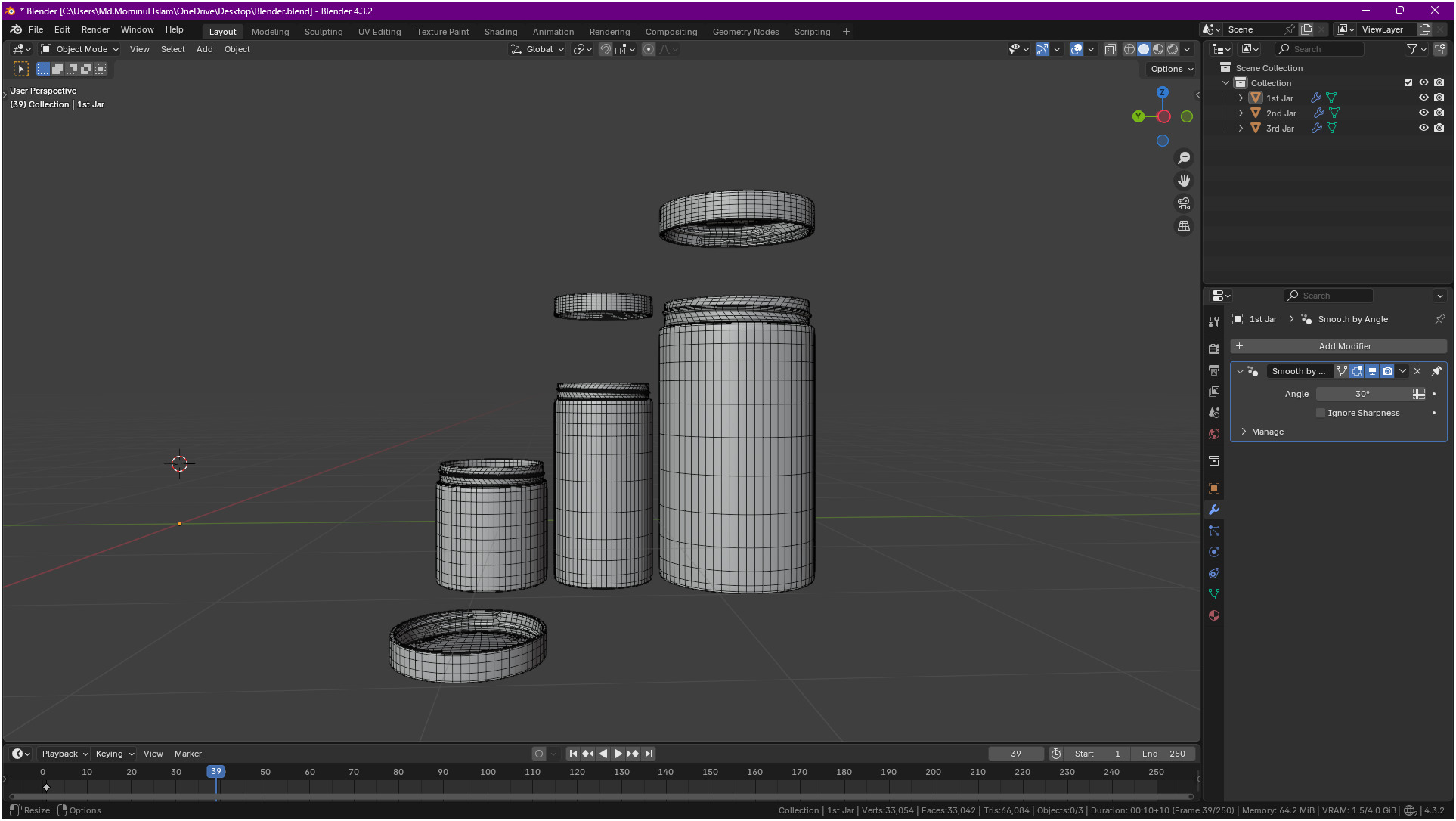 Clear plastic container jar 3D model_53