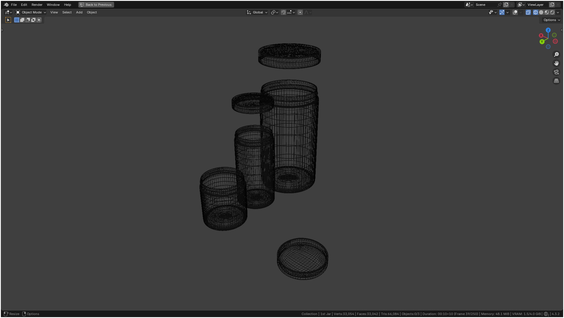 Clear plastic container jar 3D model_13