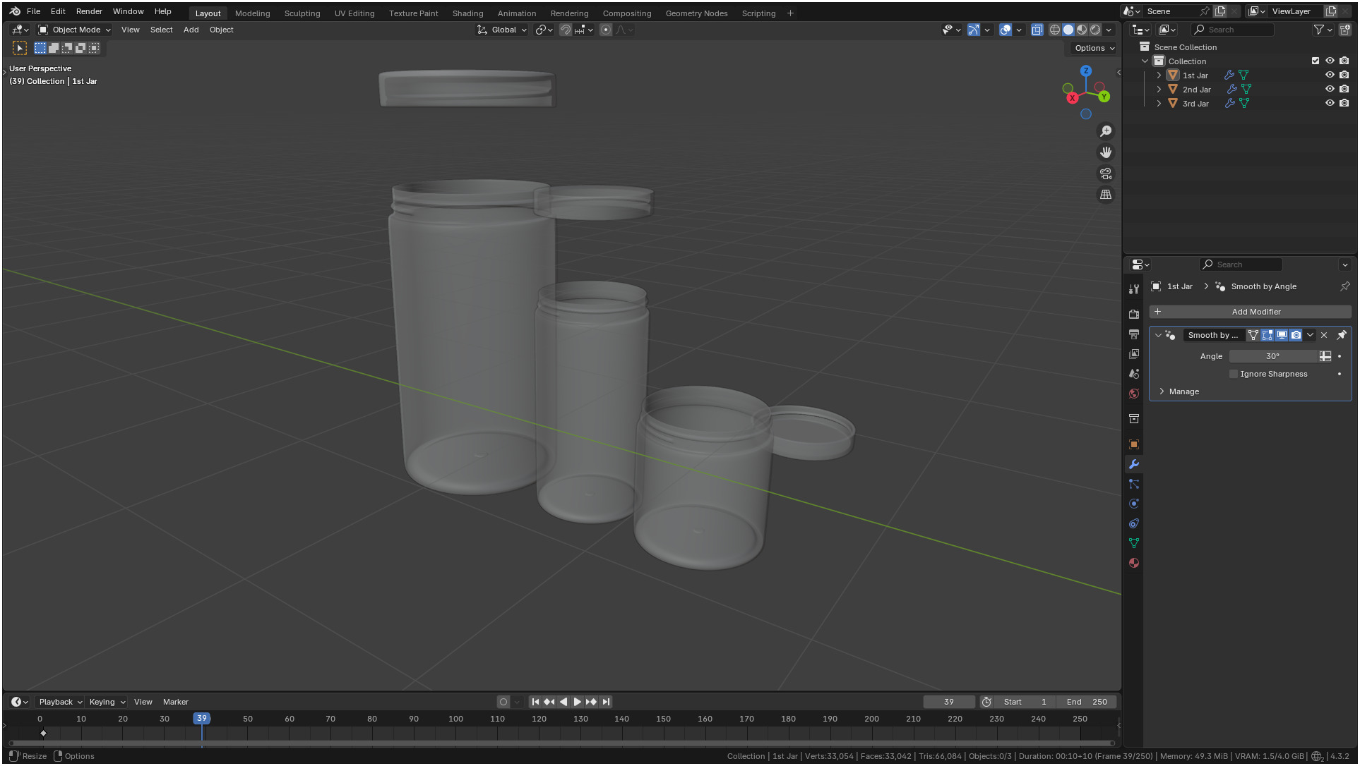 Clear plastic container jar 3D model_31