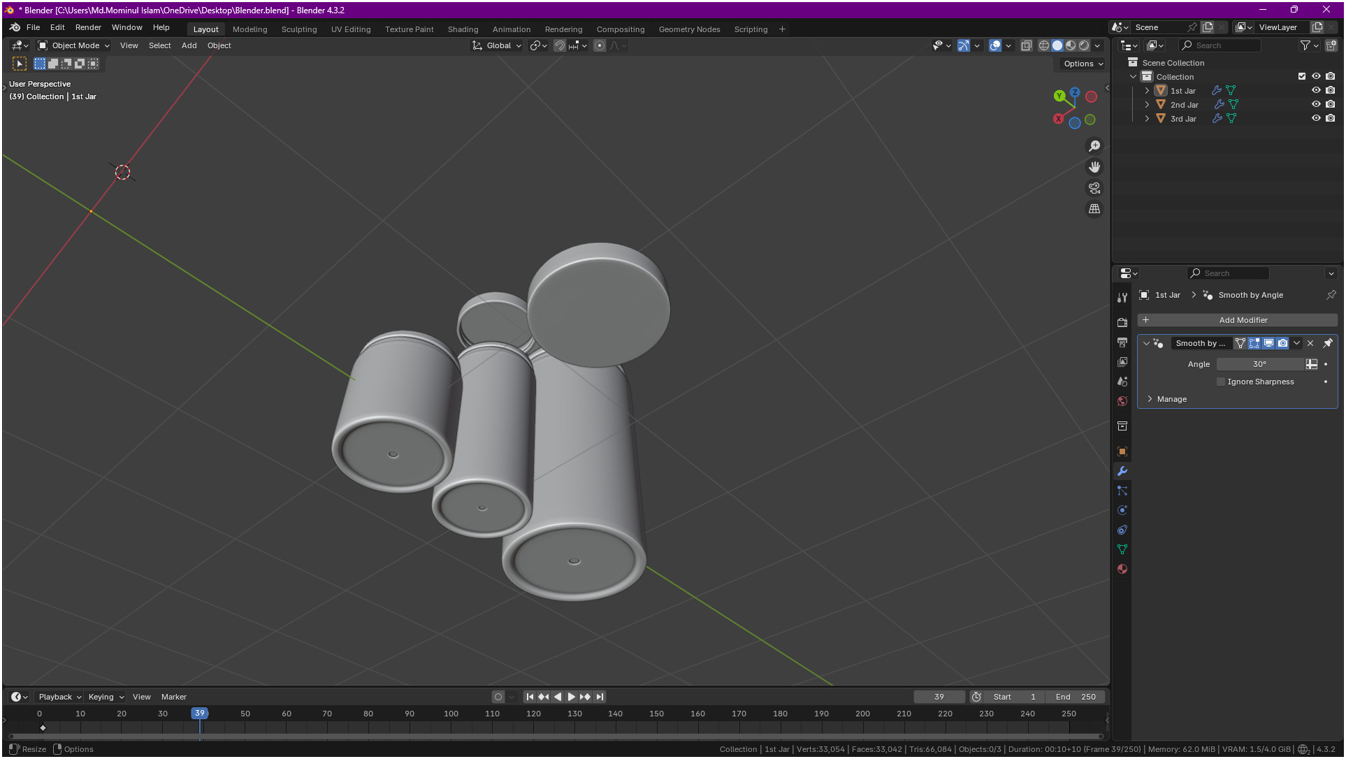 Clear plastic container jar 3D model_45