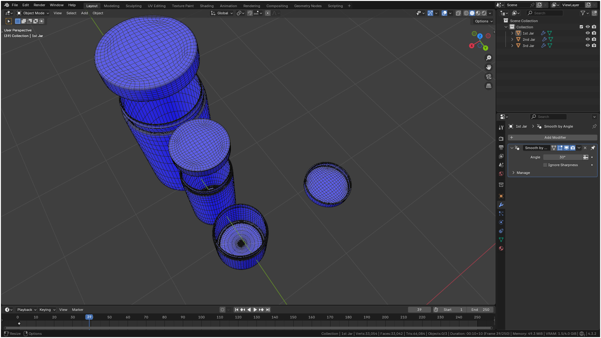 Clear plastic container jar 3D model_24