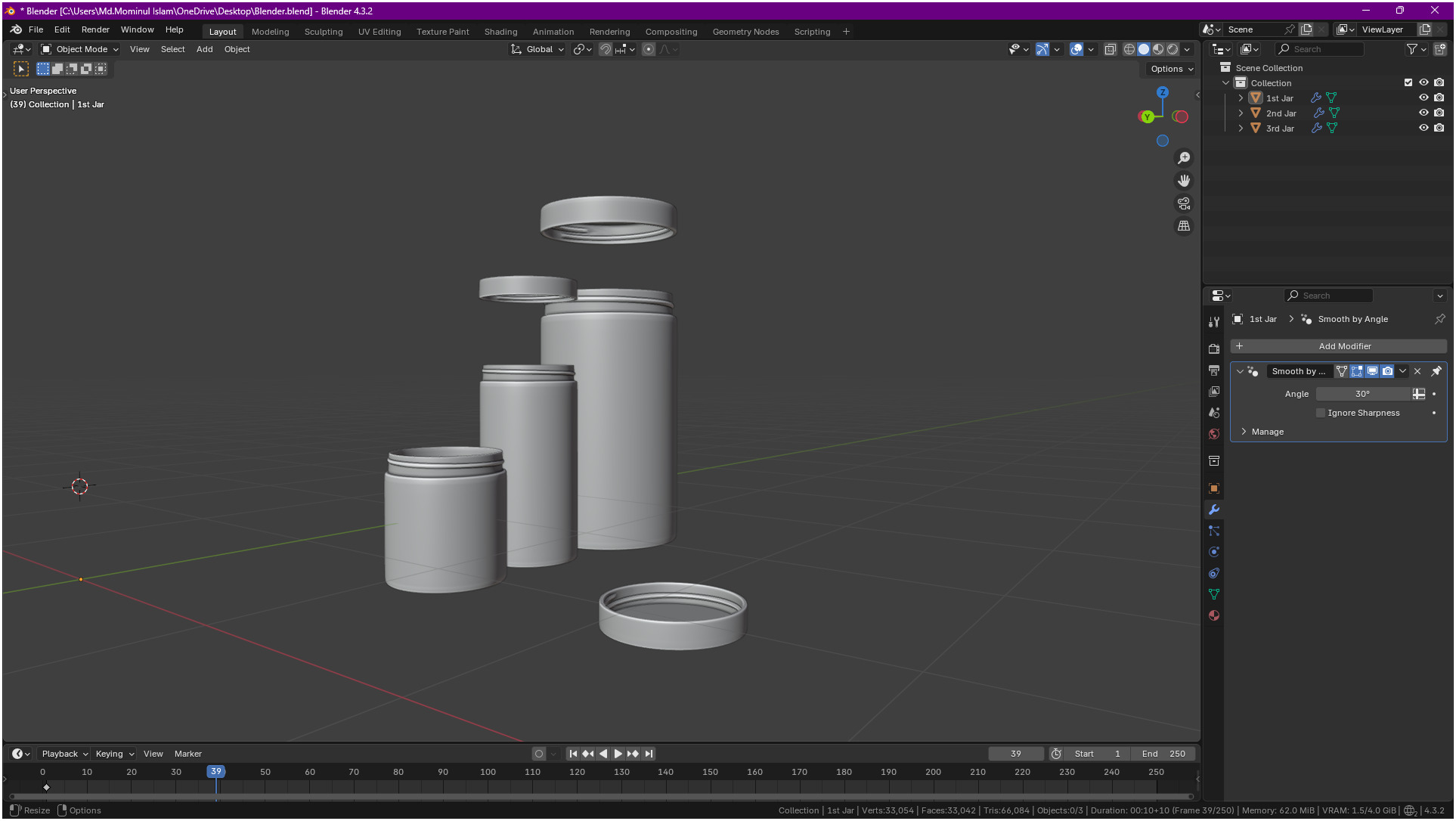 Clear plastic container jar 3D model_44
