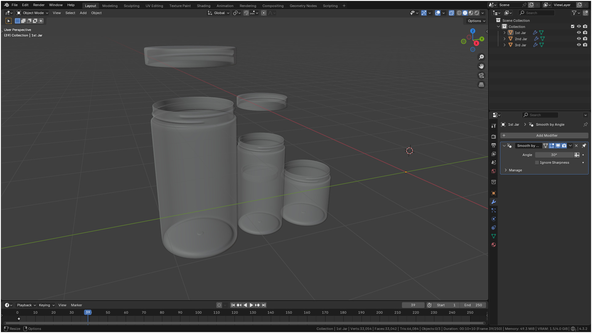 Clear plastic container jar 3D model_33