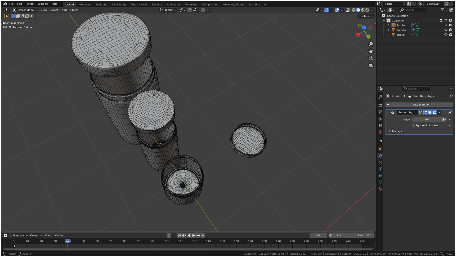 Clear plastic container jar 3D model_23