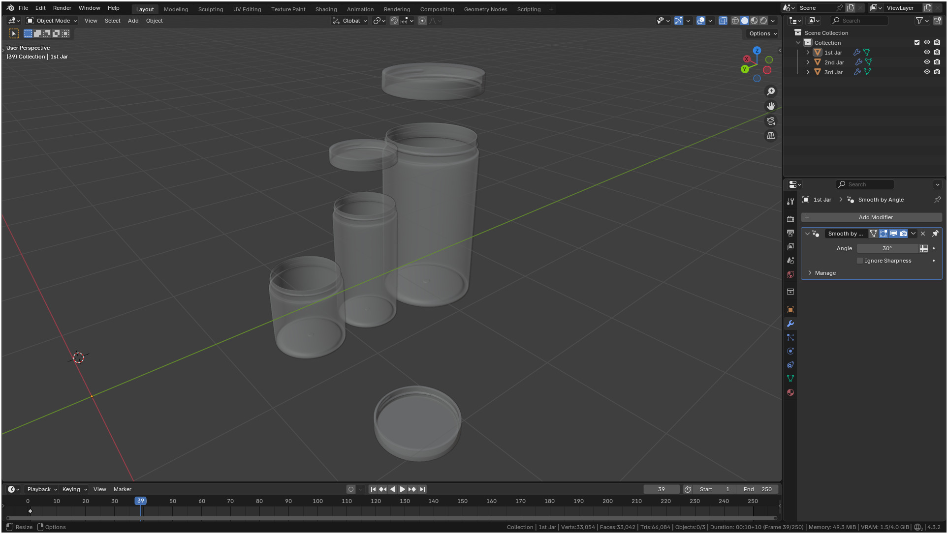 Clear plastic container jar 3D model_32