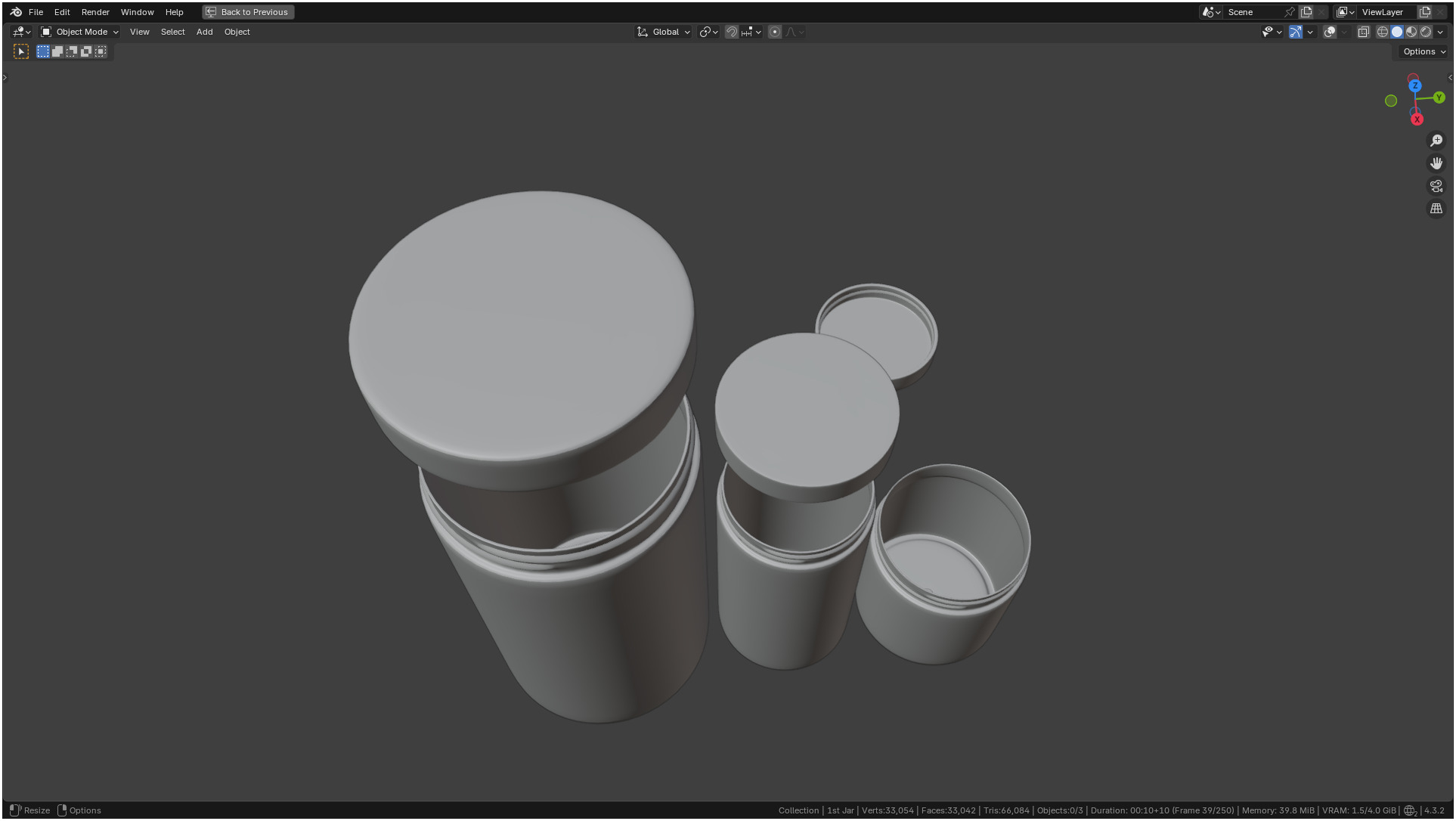 Clear plastic container jar 3D model_11